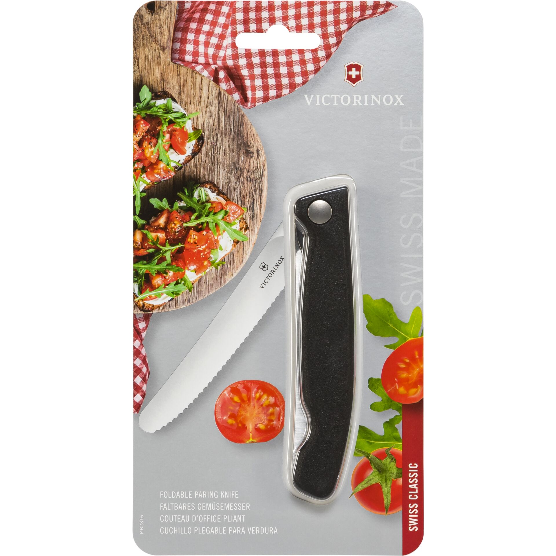 Victorinox Swiss Classic coltello verdure pieghevole nero