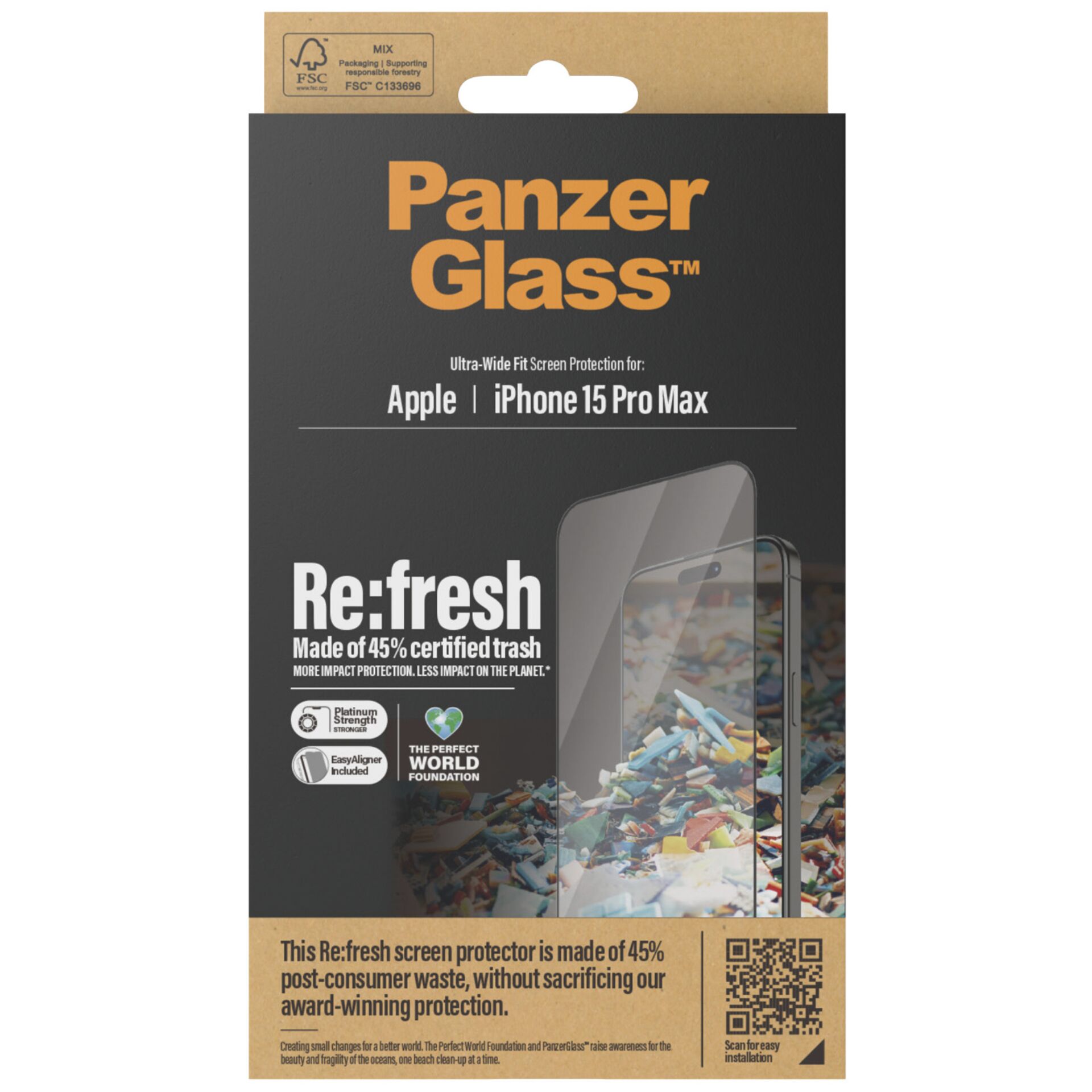 PanzerGlass Screen Protector Recycled Glass clear iP15 Ultra