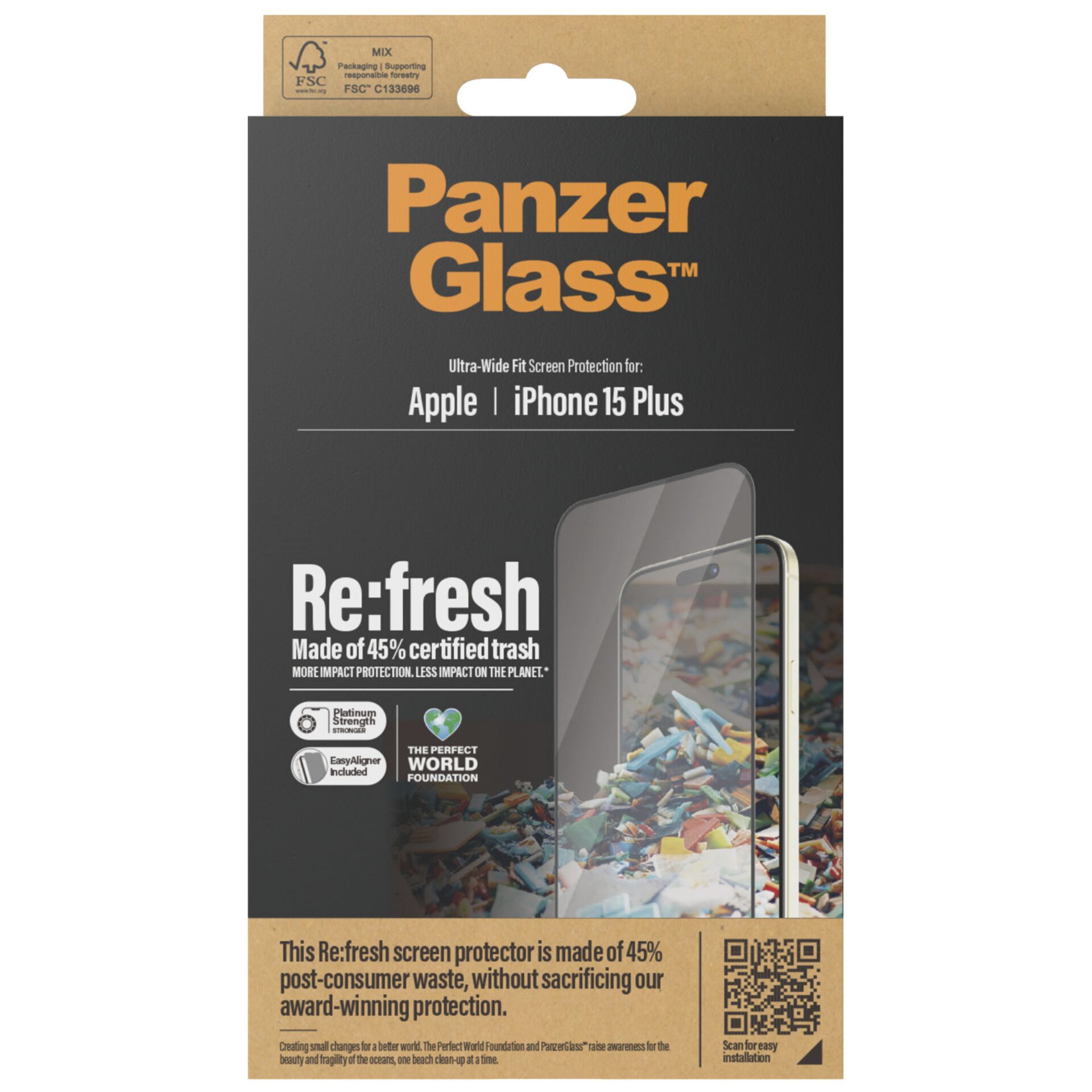 PanzerGlass Screen Protector Recycled Glass clear iP 15 Plus