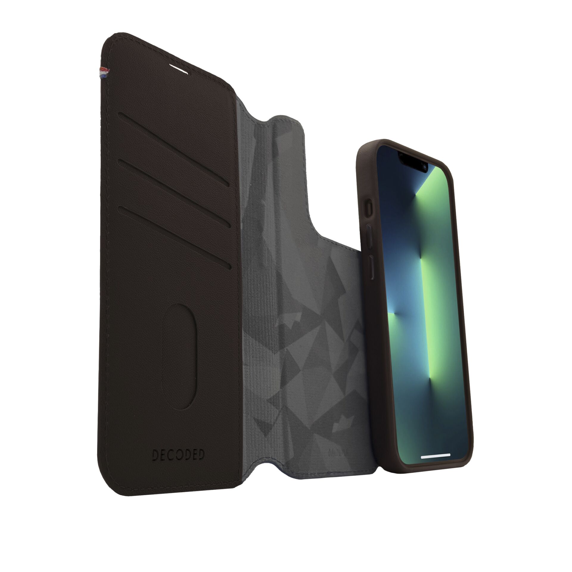 Decoded Leather MagSafe Modu Wallet iP12/13/14 Pro Max Brown