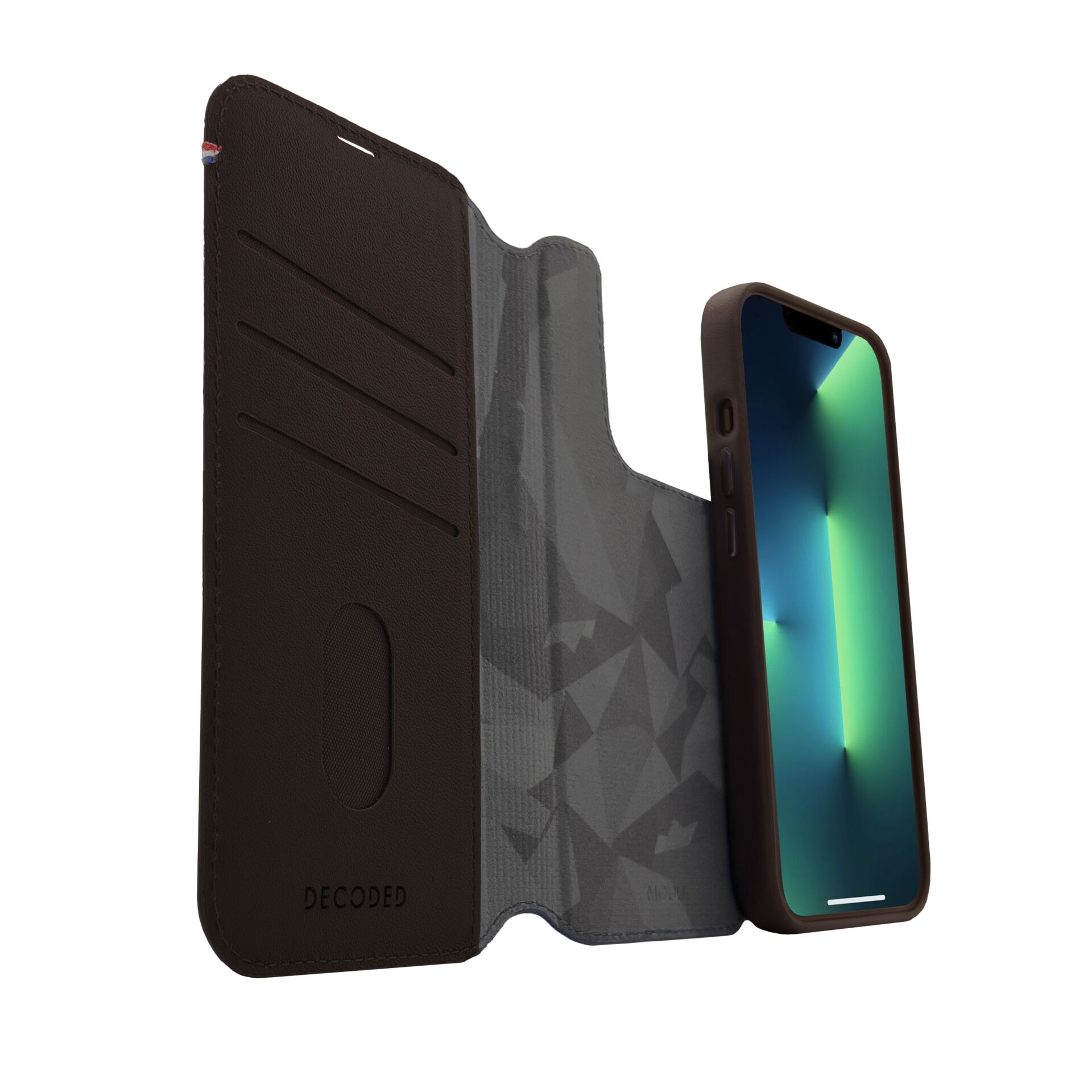 Decoded Leather MagSafe Modu Wallet iP 14 Pro Chocolate Brow