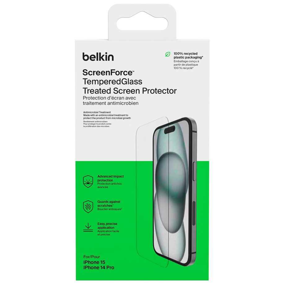 Belkin Screenforce Tempered Gl. antiba.iPhone 15/14Pro  OVA1