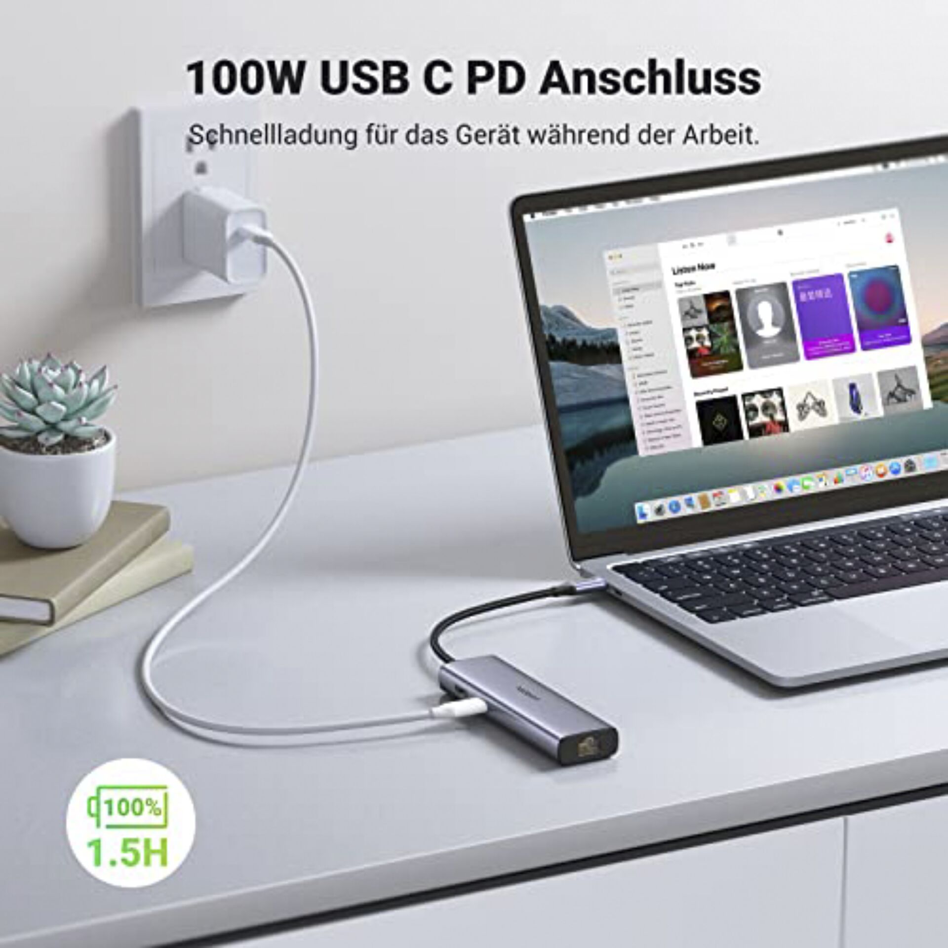 UGREEN USB-C to 2*USB3.0+HDMI+RJ 45+SD&TF +PD port Hub