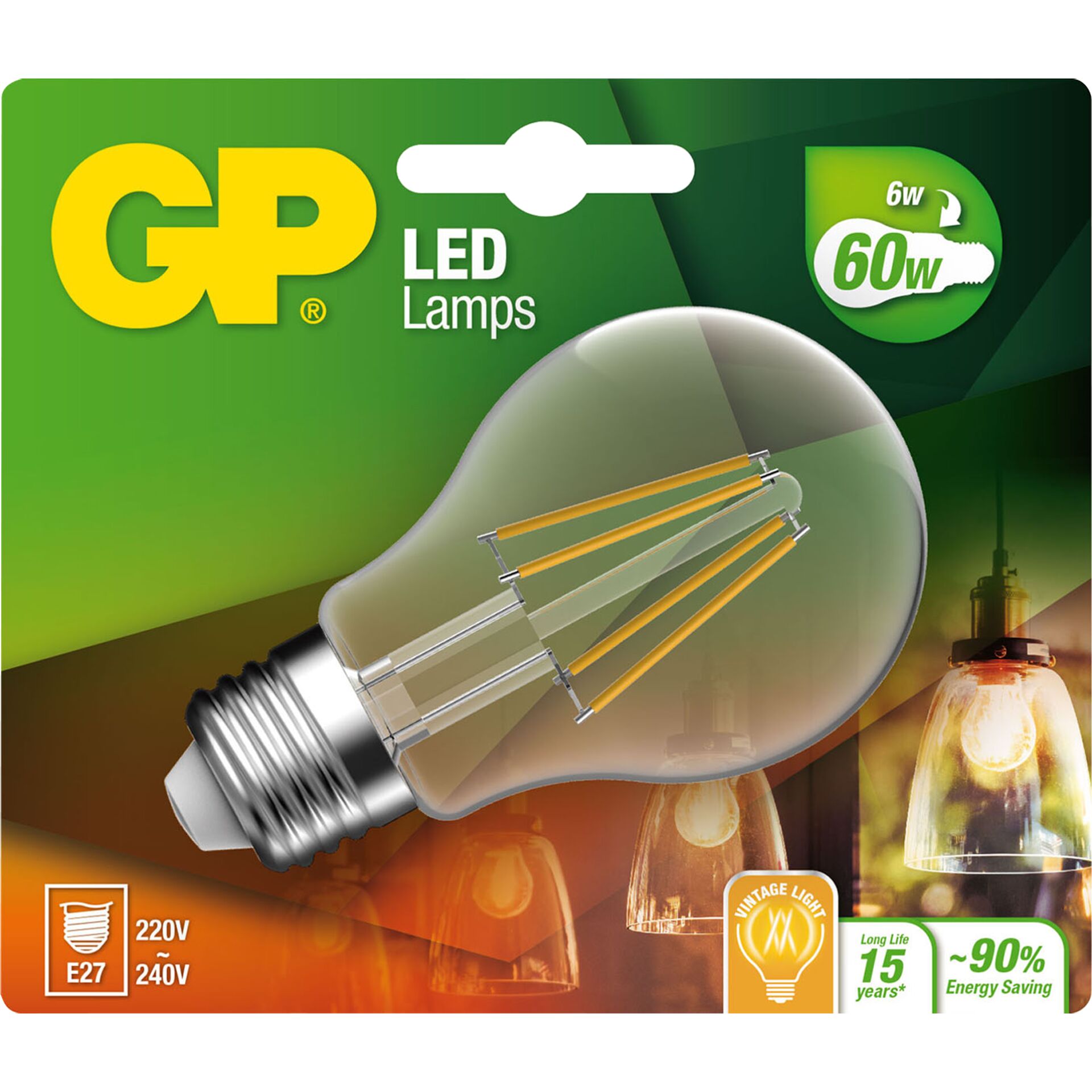 GP Lighting Filament Classic E27 6W (60W) 806 lm