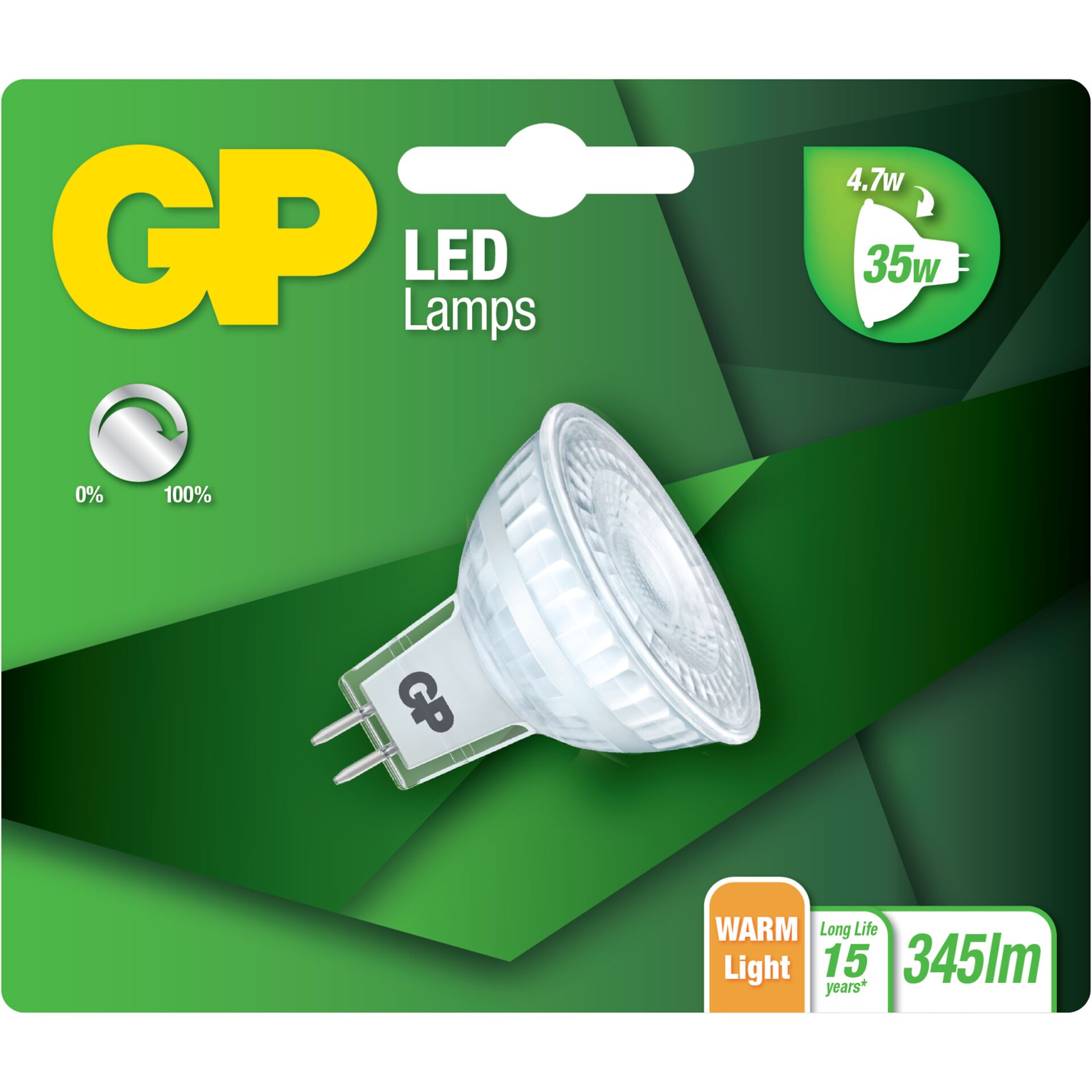 GP Lighting LED GU5.5 MR16 Refl. 4,7W (35W) 345 lm DIM  GP 0