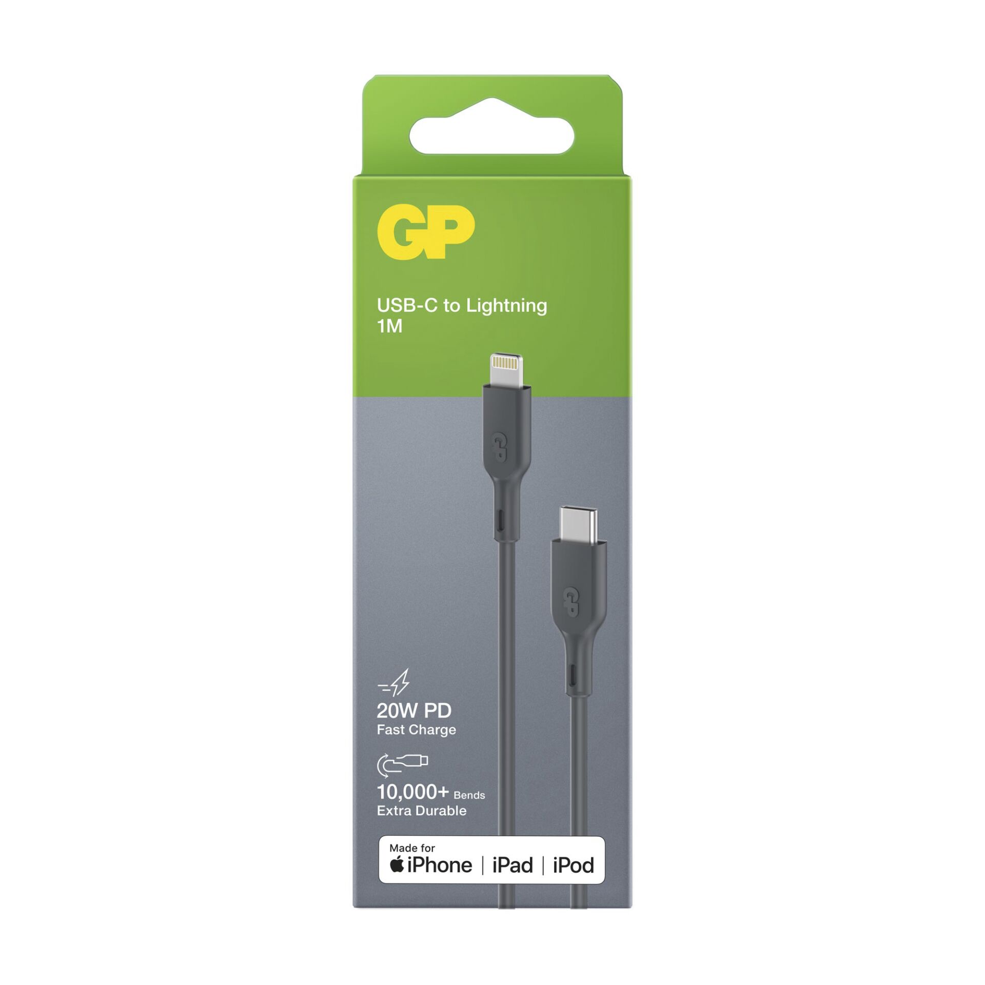 GP CL1P cavo ricar. e sincr. 1m USB-C / Lightning 20W PD ner