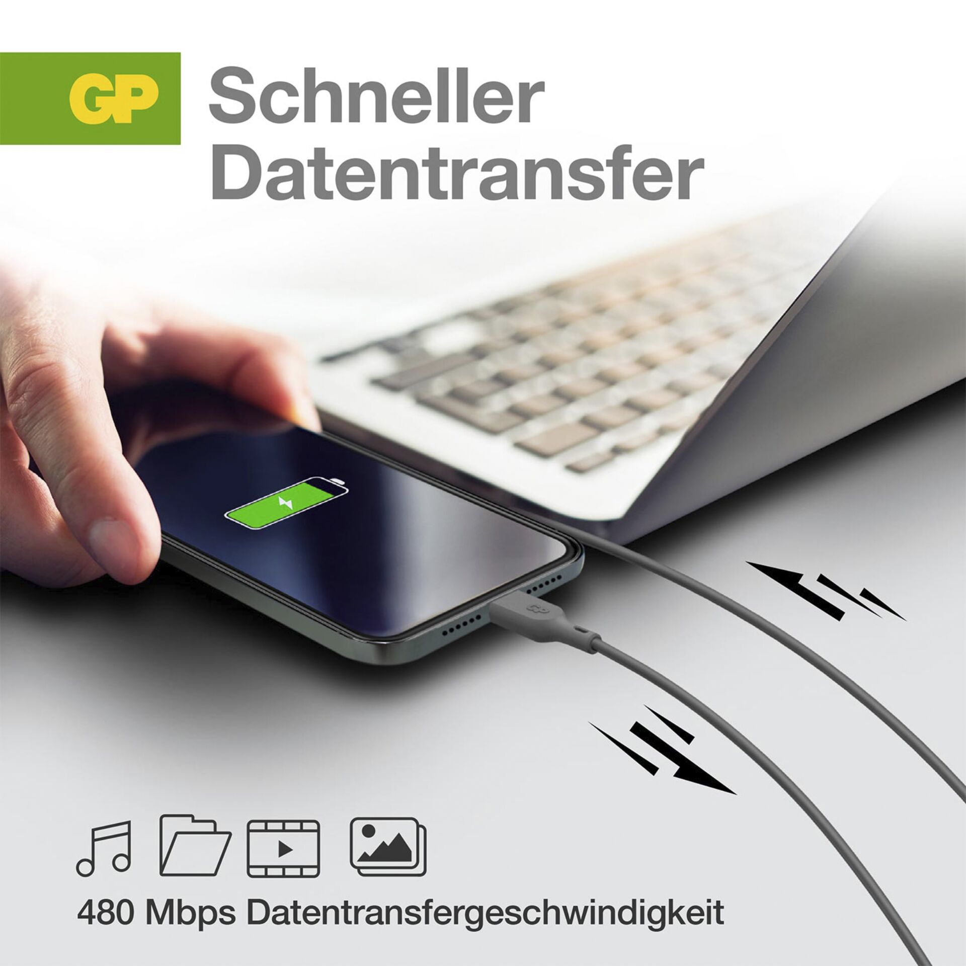 GP CL1P cavo ricar. e sincr. 1m USB-C / Lightning 20W PD ner