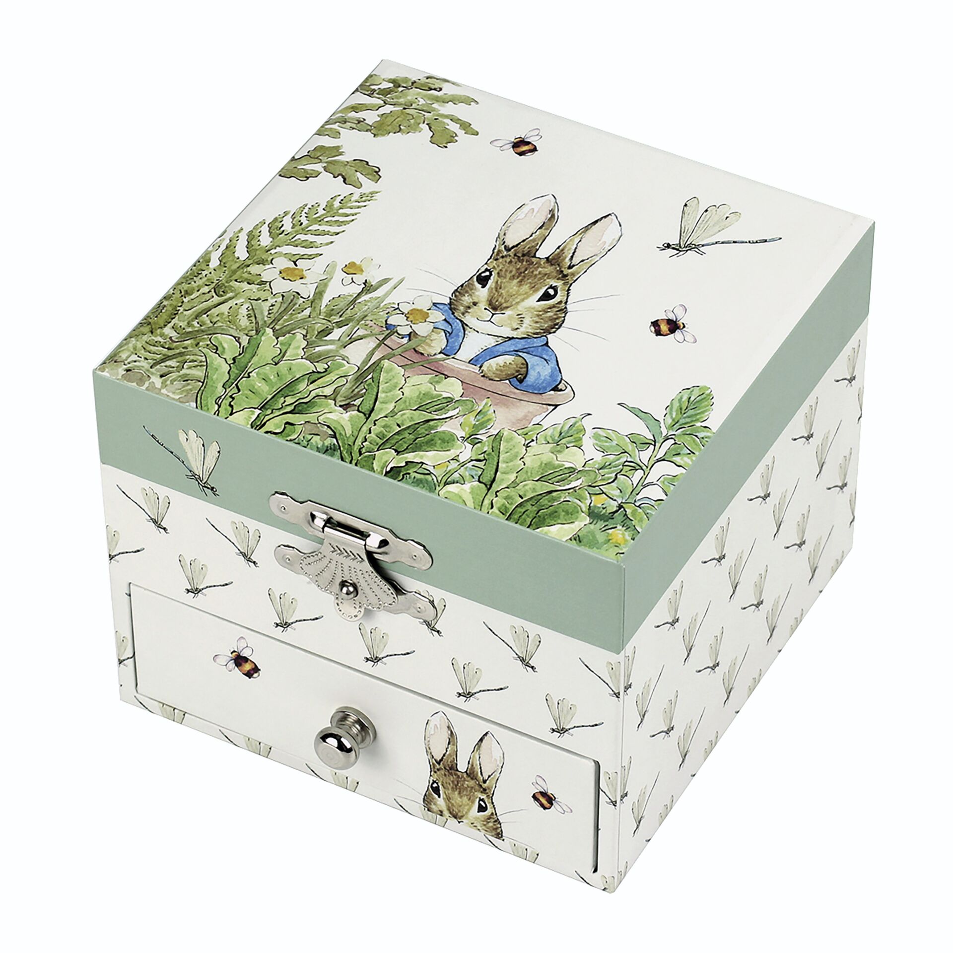 Trousselier Music Box with Drawer, Peter Rabbit, Dragonfly