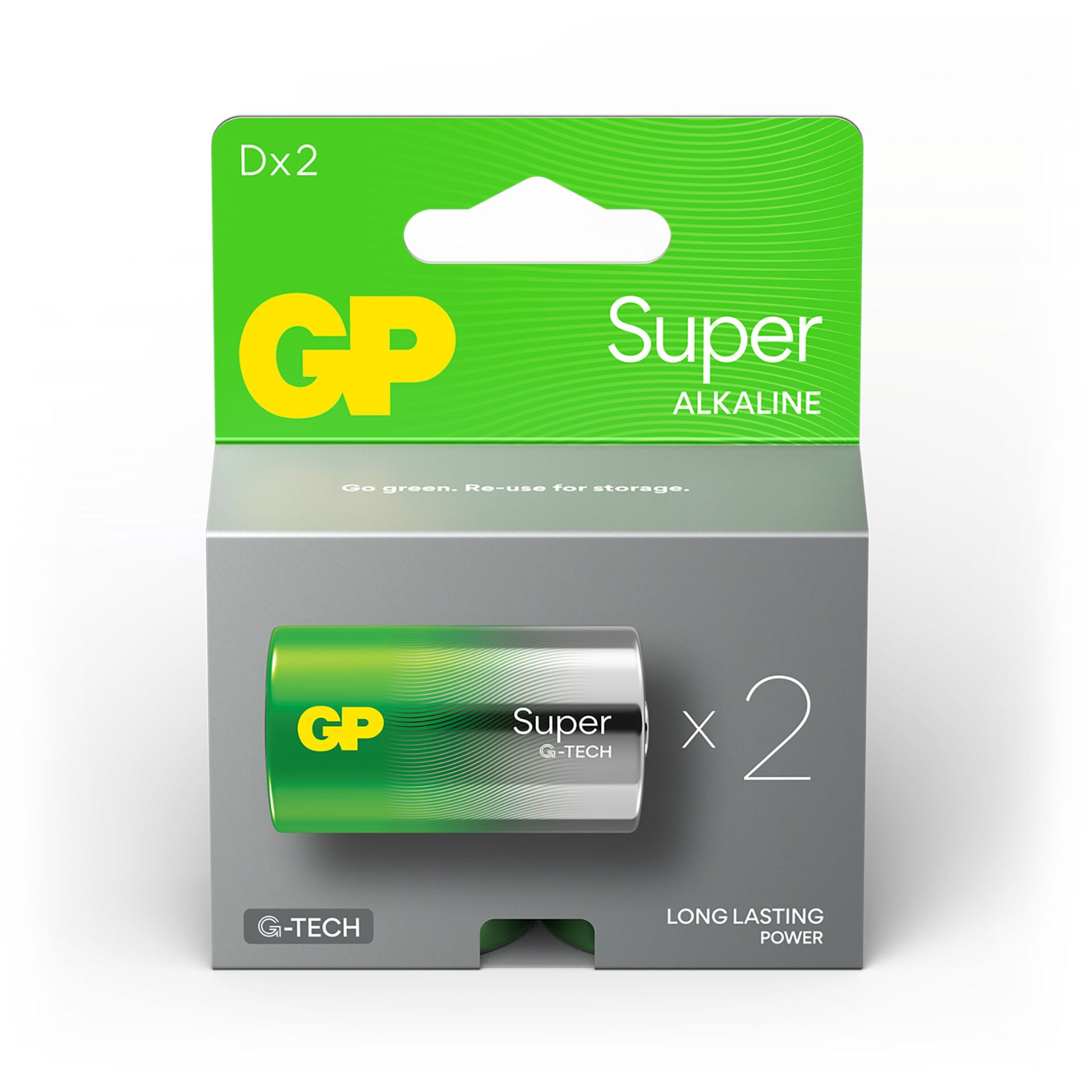 1x2 GP Super Alkaline 1,5V D Mono LR20 Rel.    03013AETA-B2