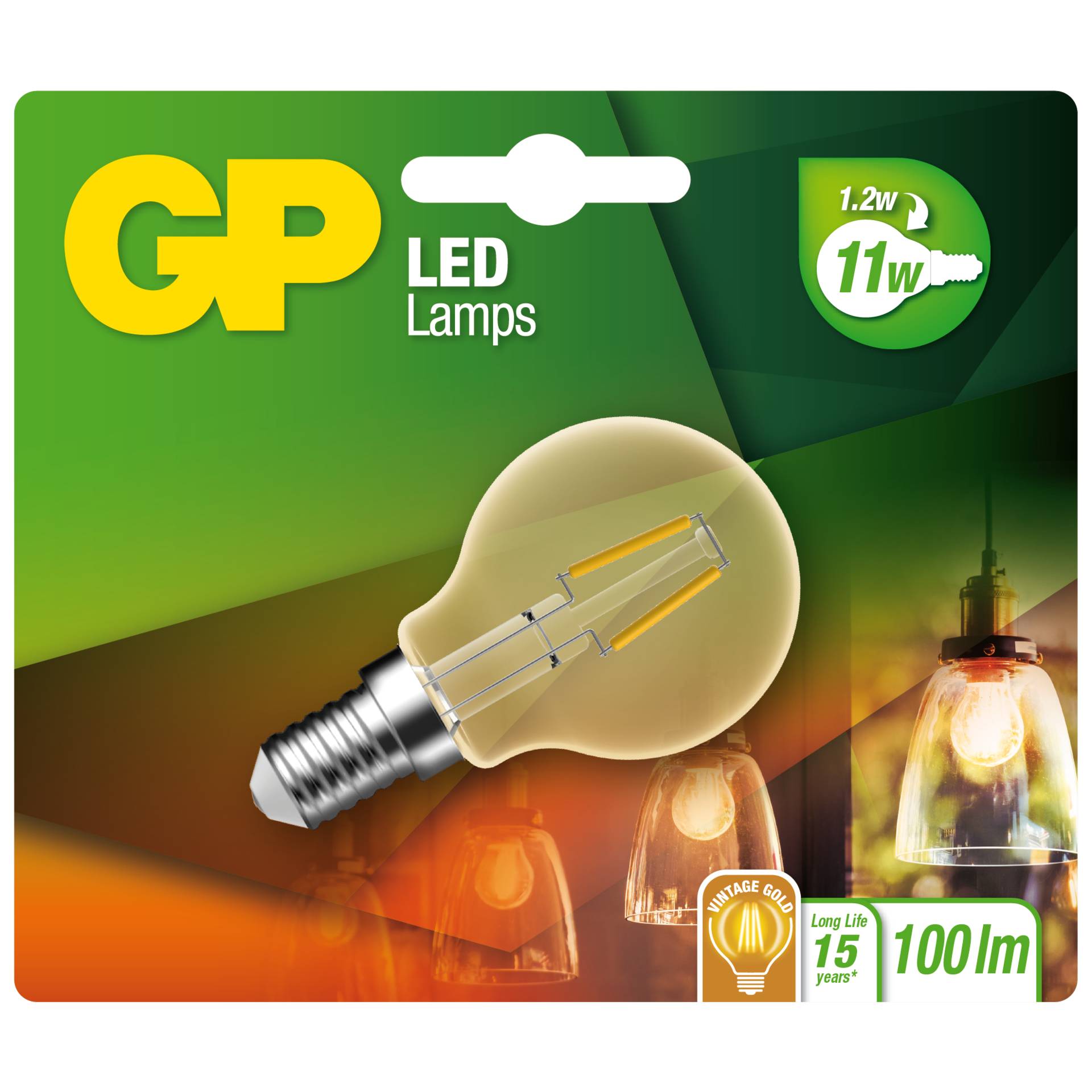 GP Lighting LED Mini Globus oro E14 2W (25W)