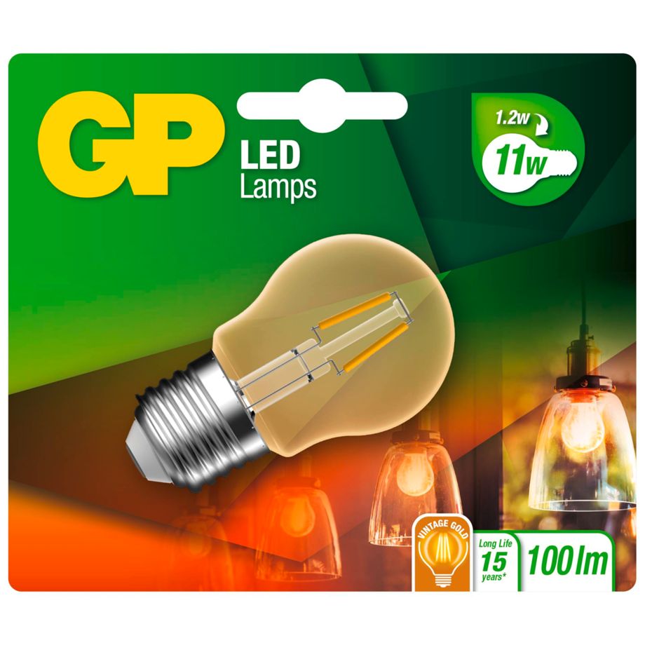 GP Lighting LED Mini Globus oro E27 2W (25W) oro