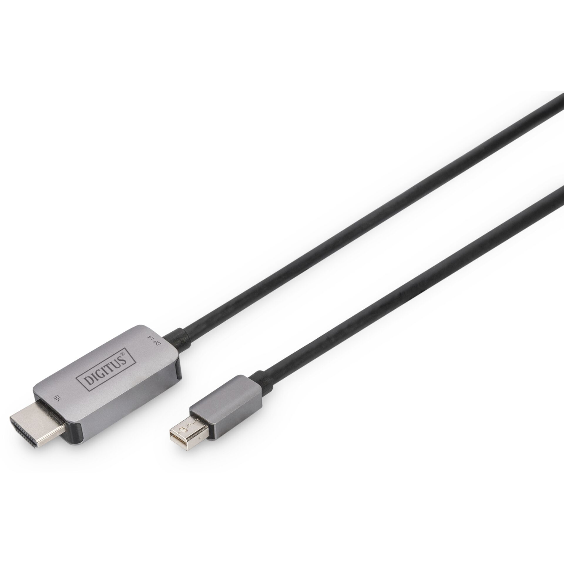 schwarz 8K Mini DisplayPort for HDMI Cable, 60Hz, Alu black