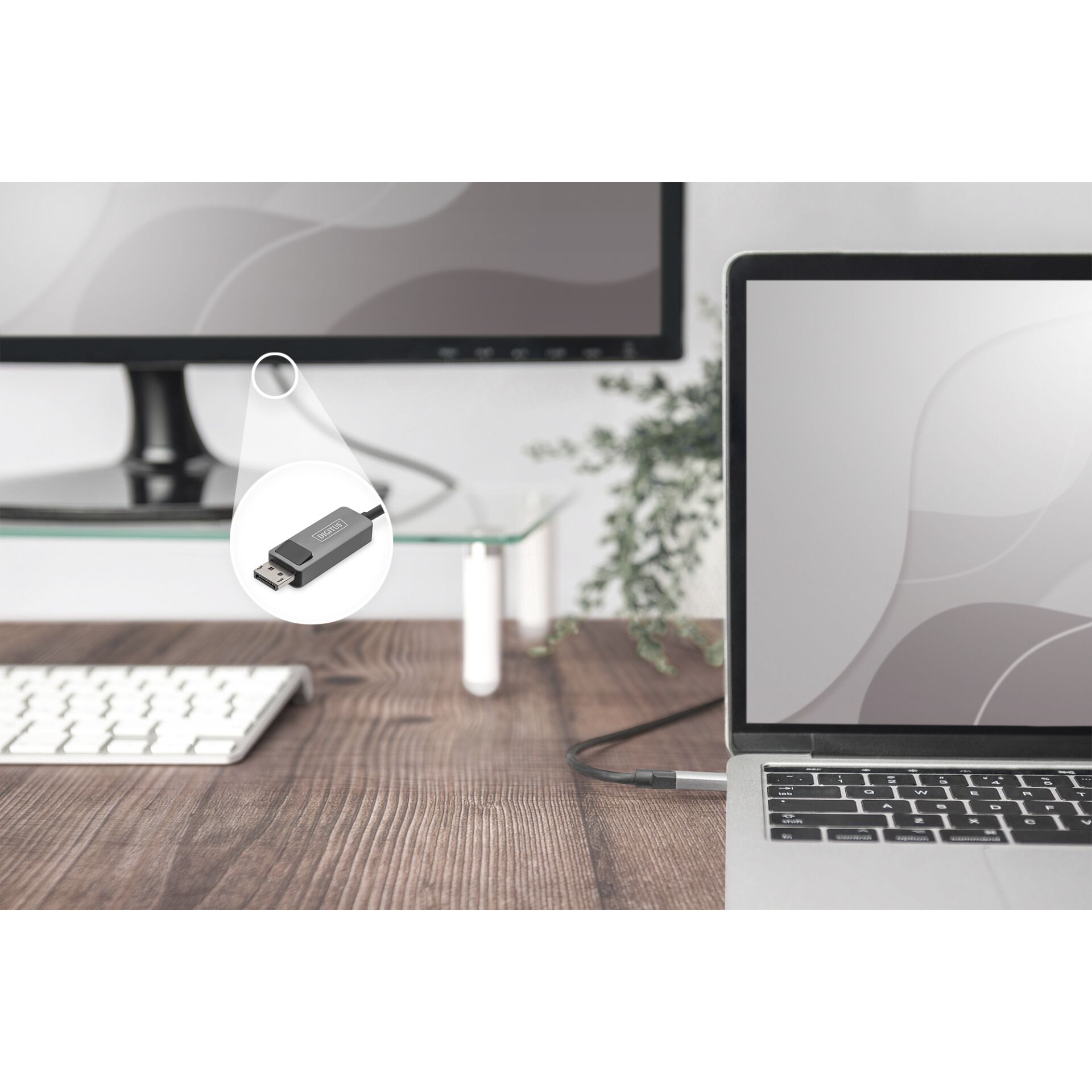 DIGITUS USB Type C / DisplayPort Bidirektional Alu, black 2m