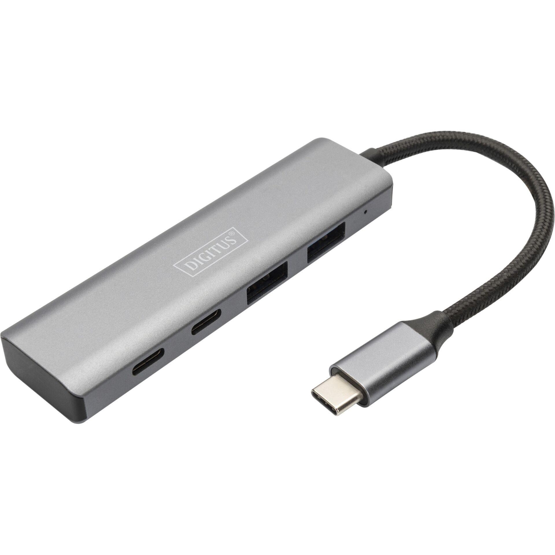 DIGITUS USB-C 4 Port HUB Alumin. Housing  2xUSB-A+2x USB-C G