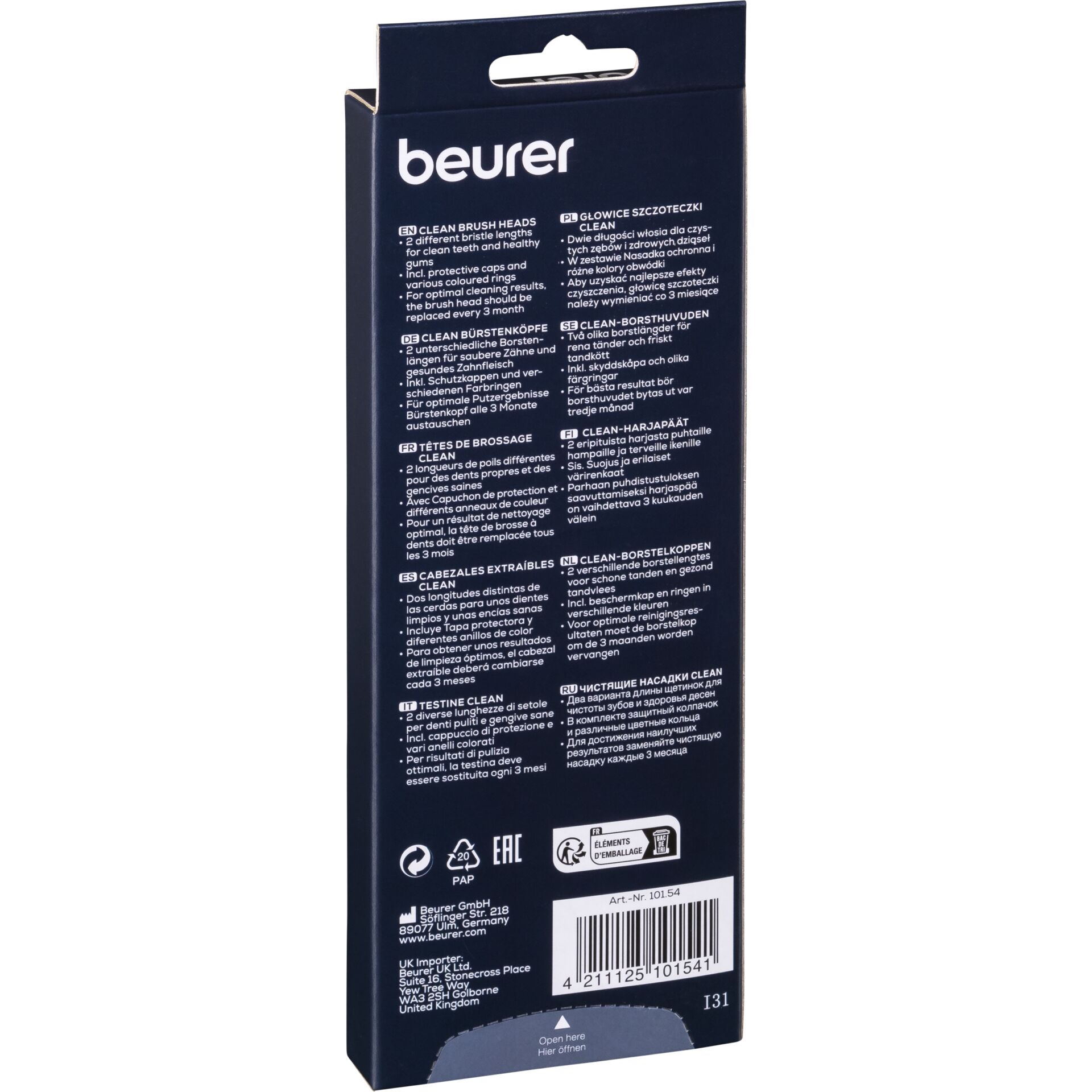 Beurer TB 30/50 testine Clean 8 pz.