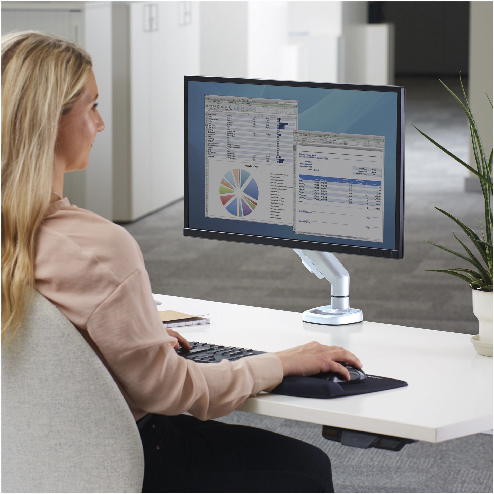 Fellowes Eppa braccio monitor singolo bianco