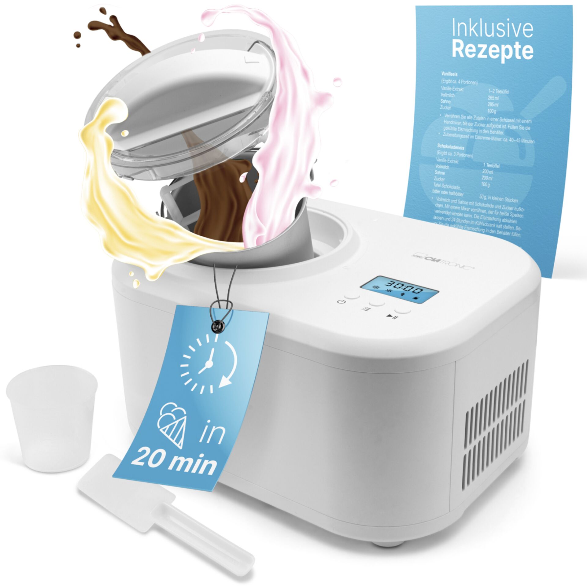 Clatronic ICM 3799 Compressor Ice Cream Maker 1L