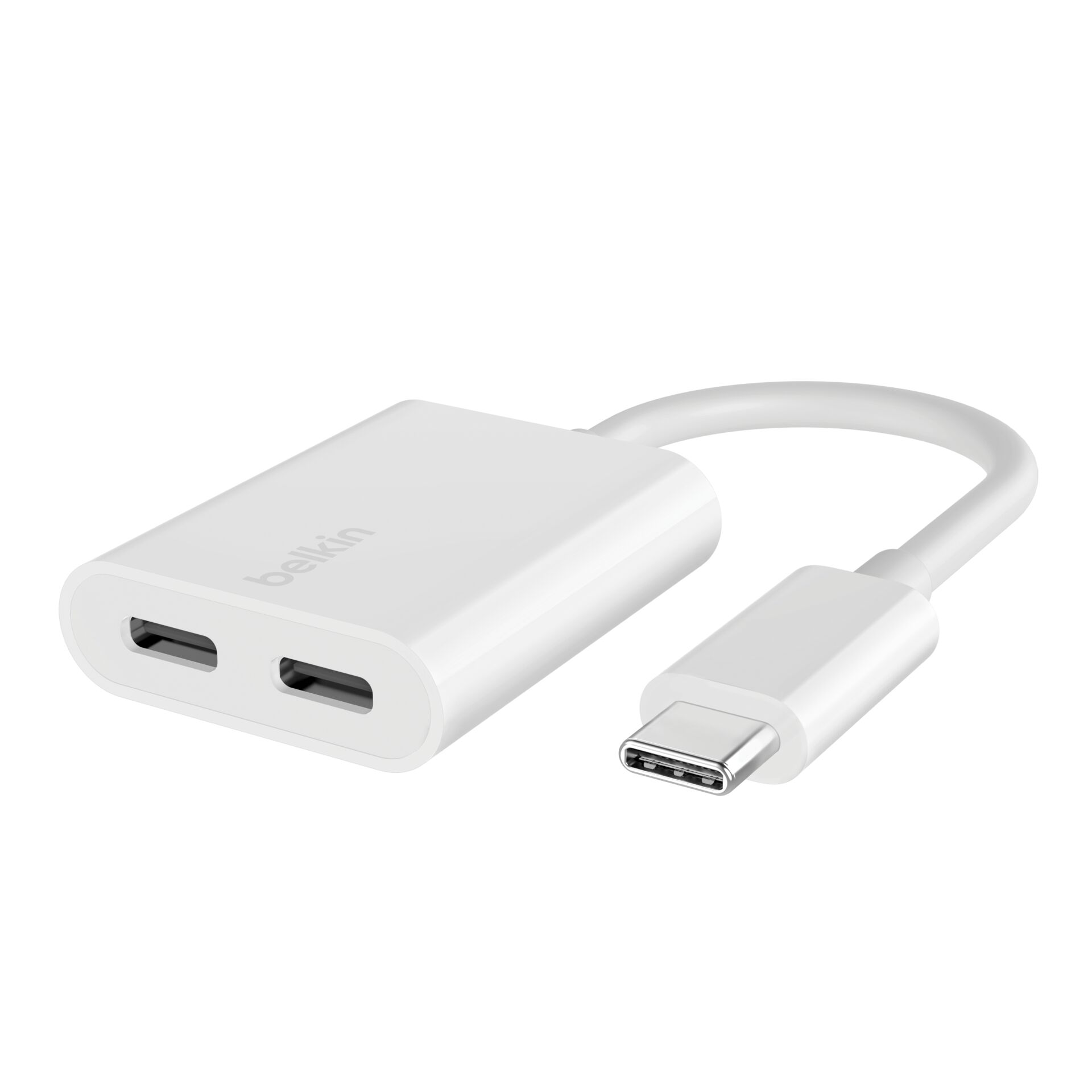 Belkin RockStar USB-C Audio- and Charge Adapter, white F7U08