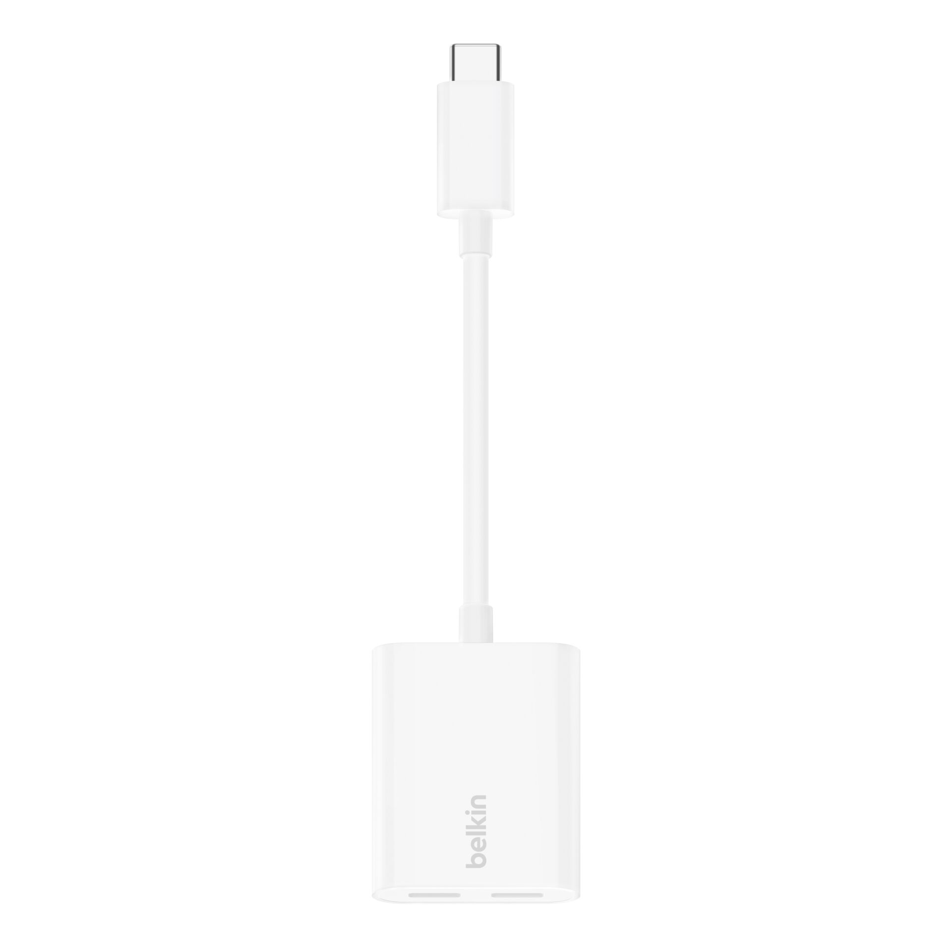 Belkin RockStar USB-C Audio- and Charge Adapter, white F7U08