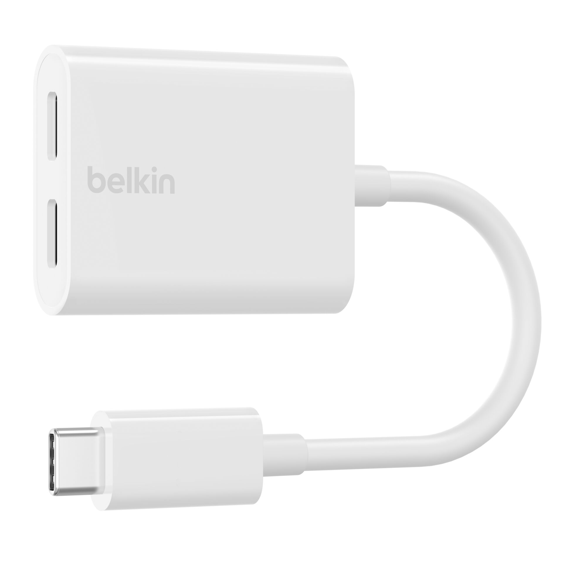 Belkin RockStar USB-C Audio- and Charge Adapter, white F7U08