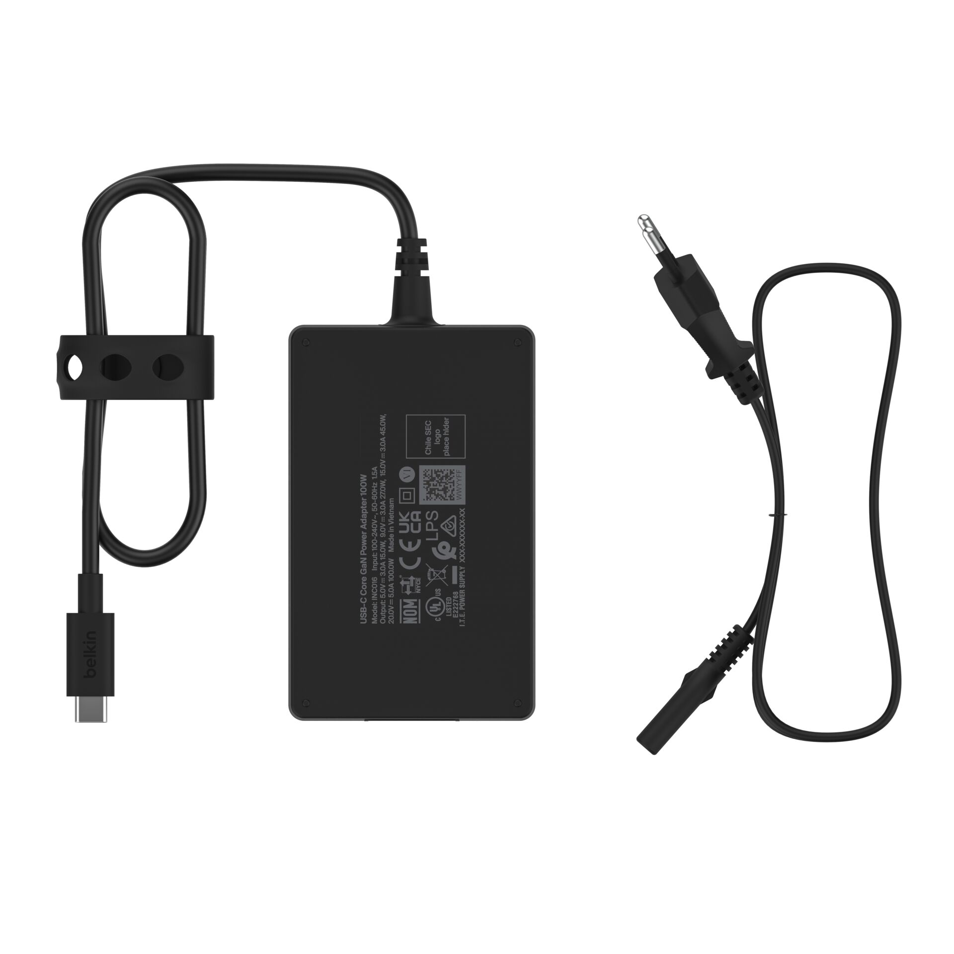Belkin USB-C GaN PowerSup. 100W Power Delivery black INC016v