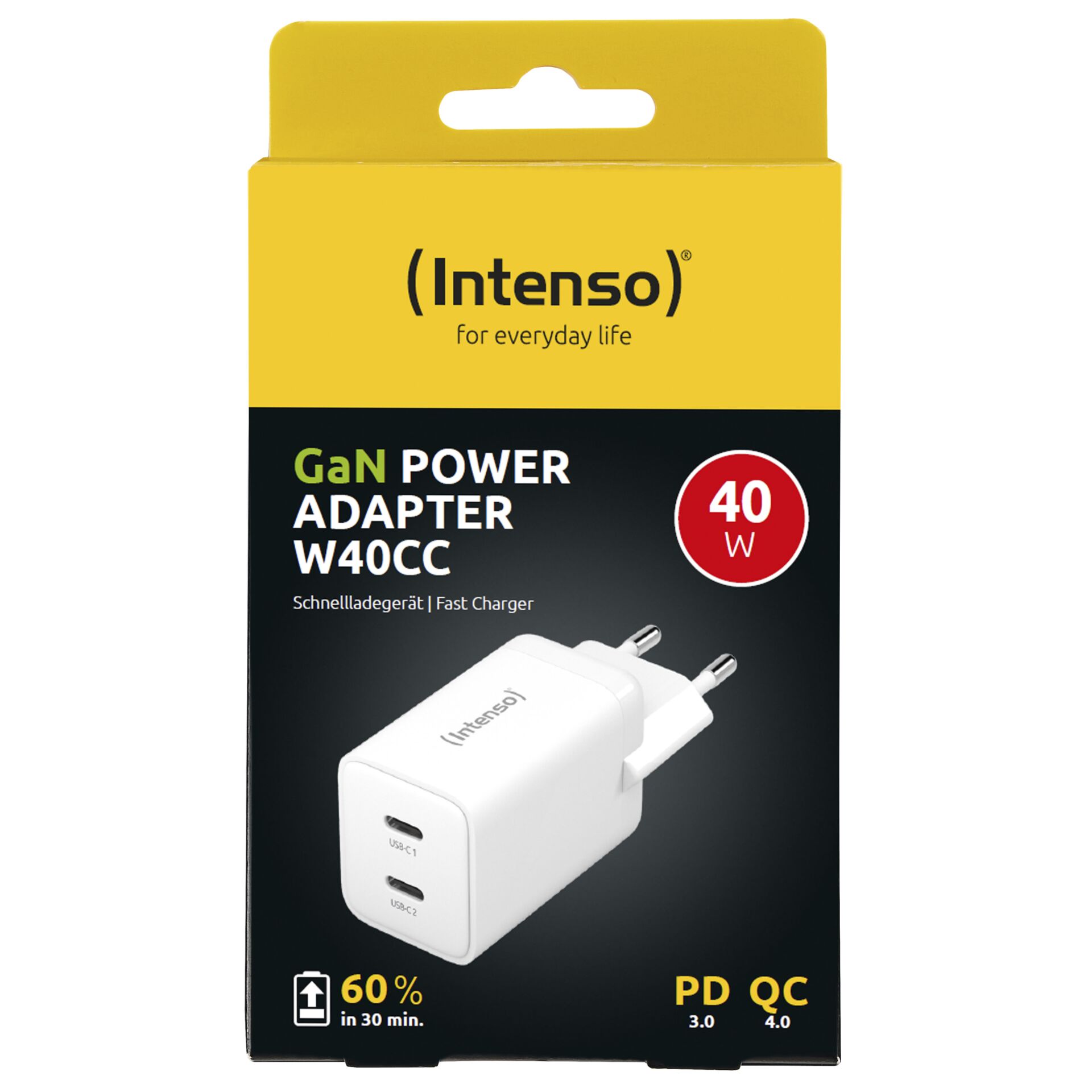 Intenso Power adatt. W40CC GaN bian. 2x USB-C 40W