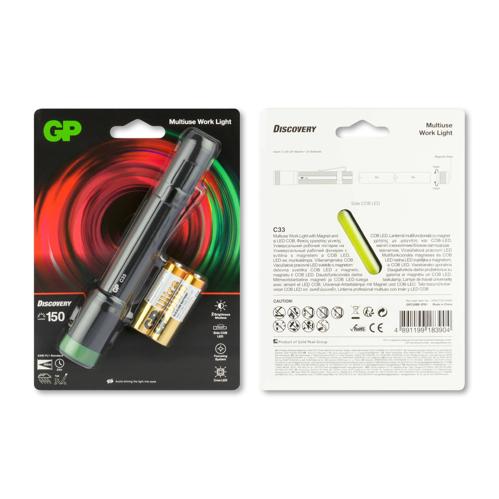GP torcia C33    150 lumen 2 x AA           260GPACT0C33000