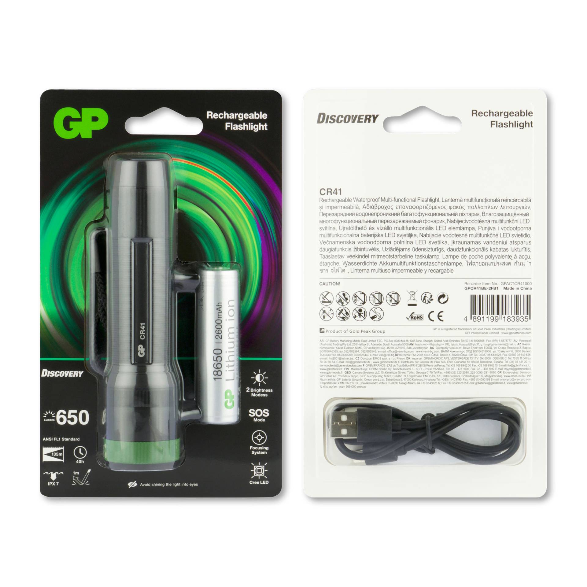 GP torcia CR41   650 lumen 1 x 18650        260GPACTCR41000