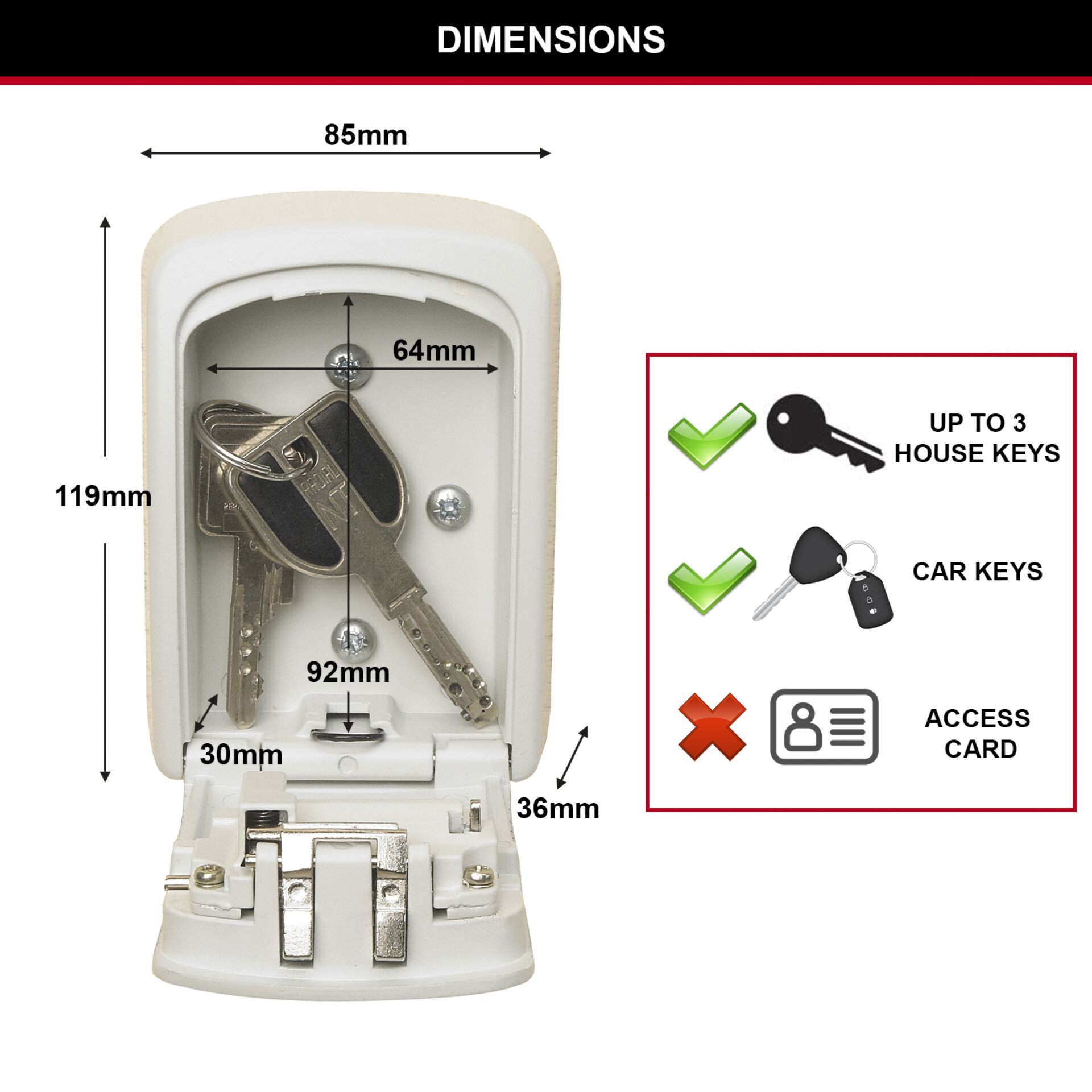 Master Lock Medium Schlüsselsafe mit Zahlenschloss 5401EURDC