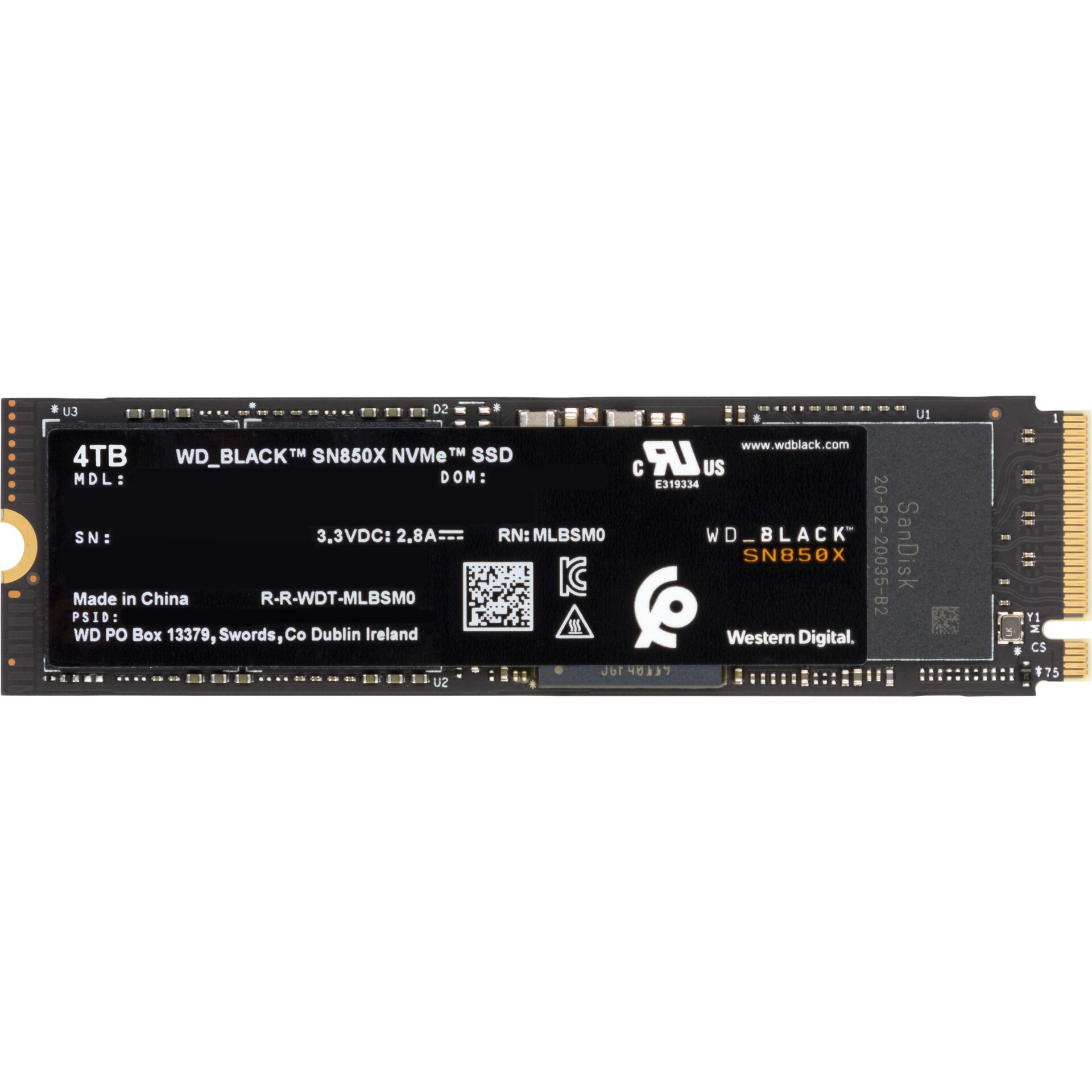 Western Digital nero SSD 4TB SN850 NVMe           WDS400T2X0