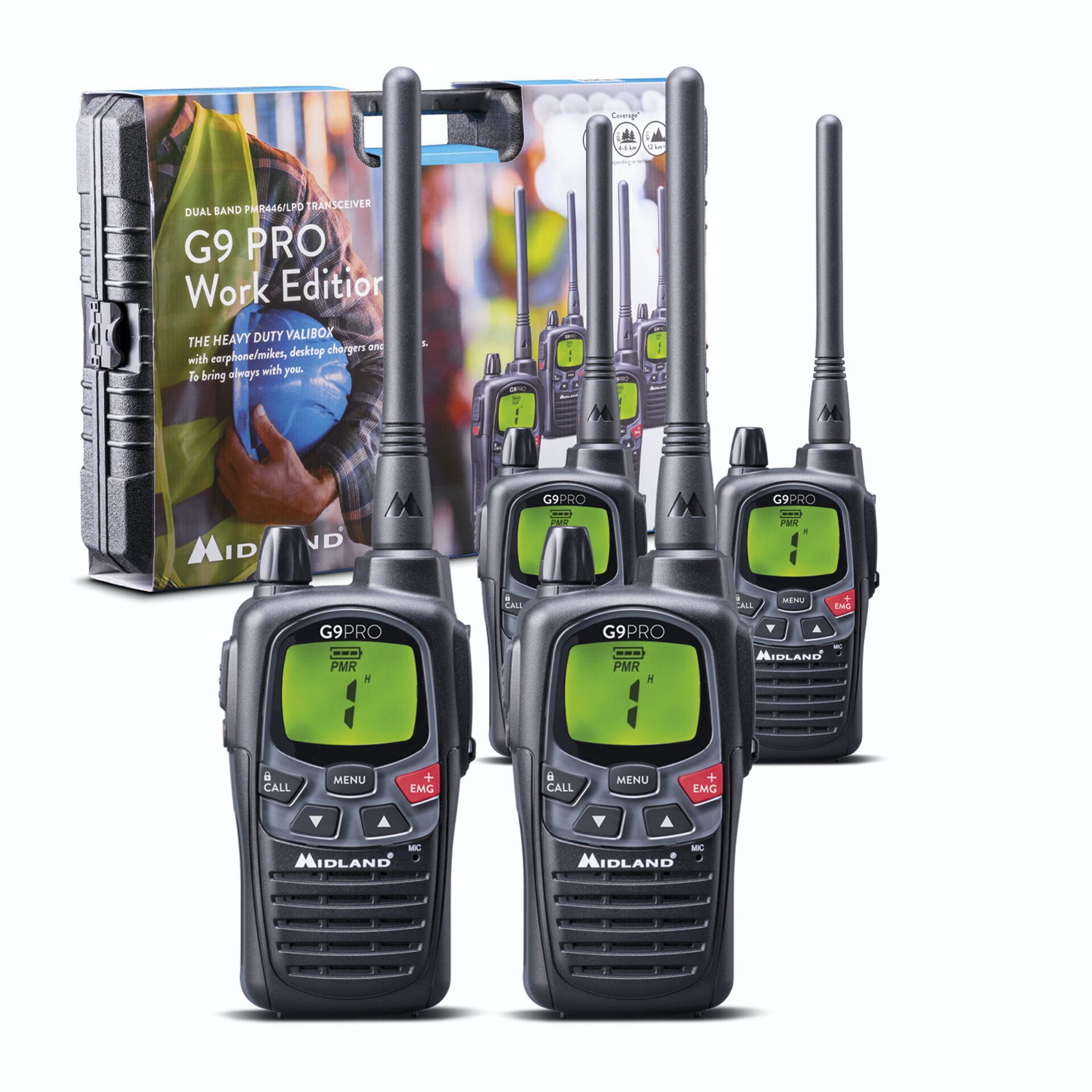 Midland G9 Pro 4pz set valigia PMR446