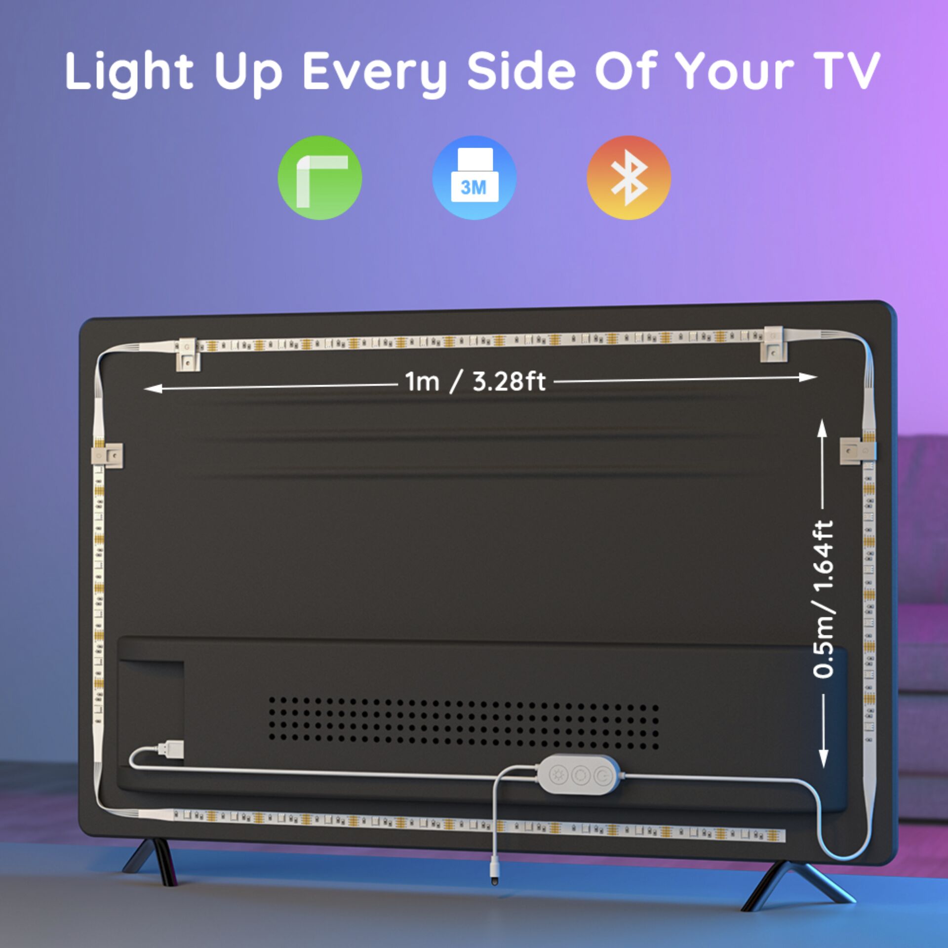 Govee RGB Bluetooth LED Back- light for 46 Inch - 60 Inch TV