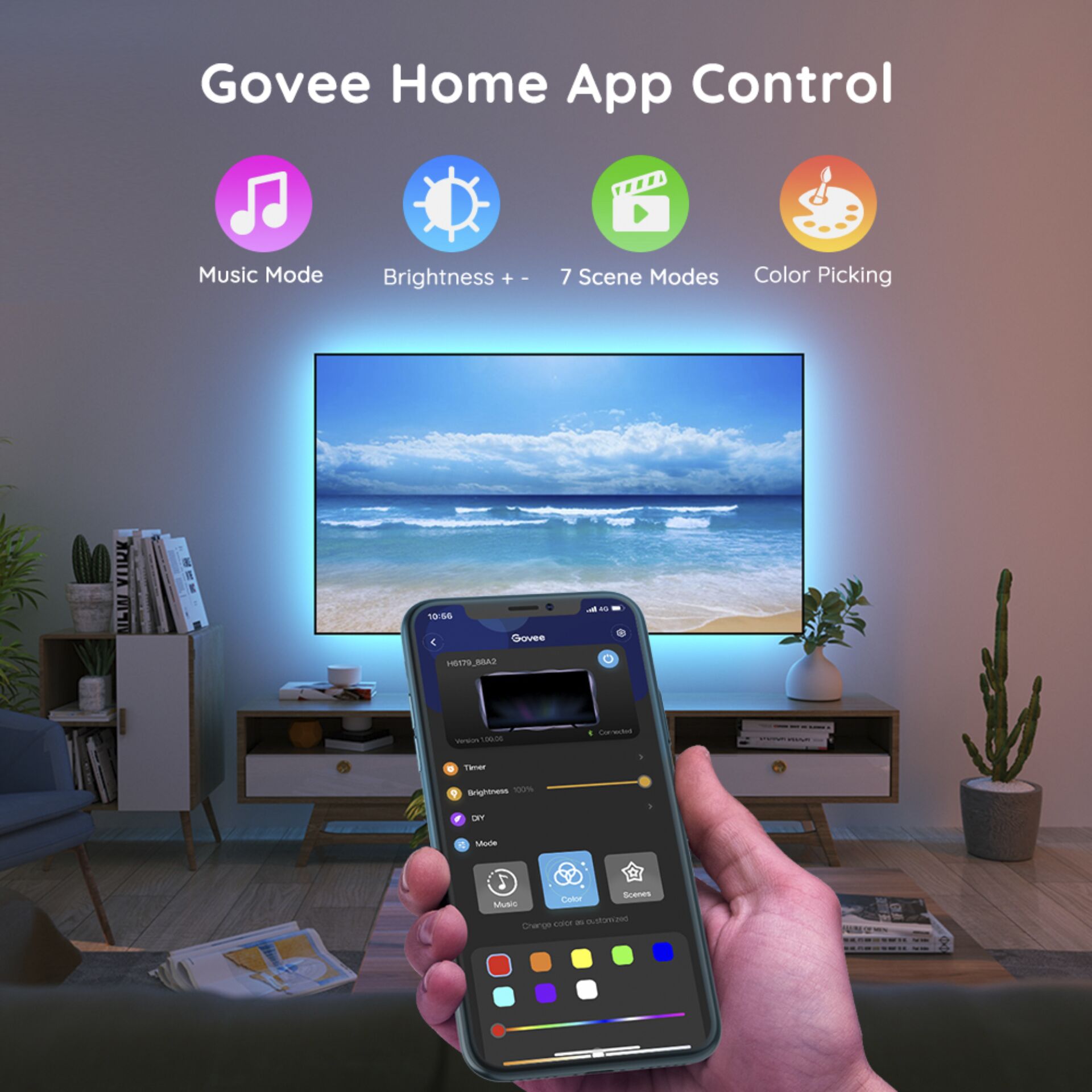Govee RGB Bluetooth LED Back- light for 46 Inch - 60 Inch TV