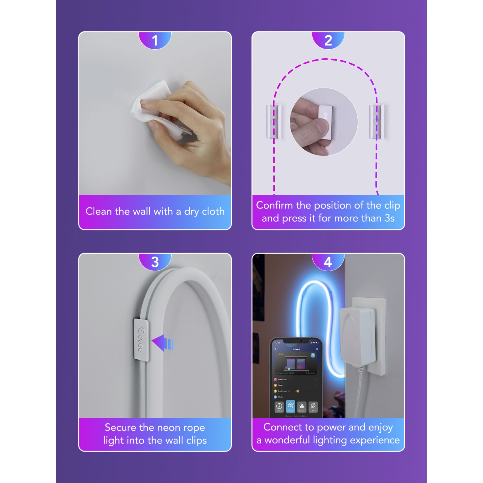Govee 20x Clips Mounting Bracket for Neon LED strip H61A1 pr
