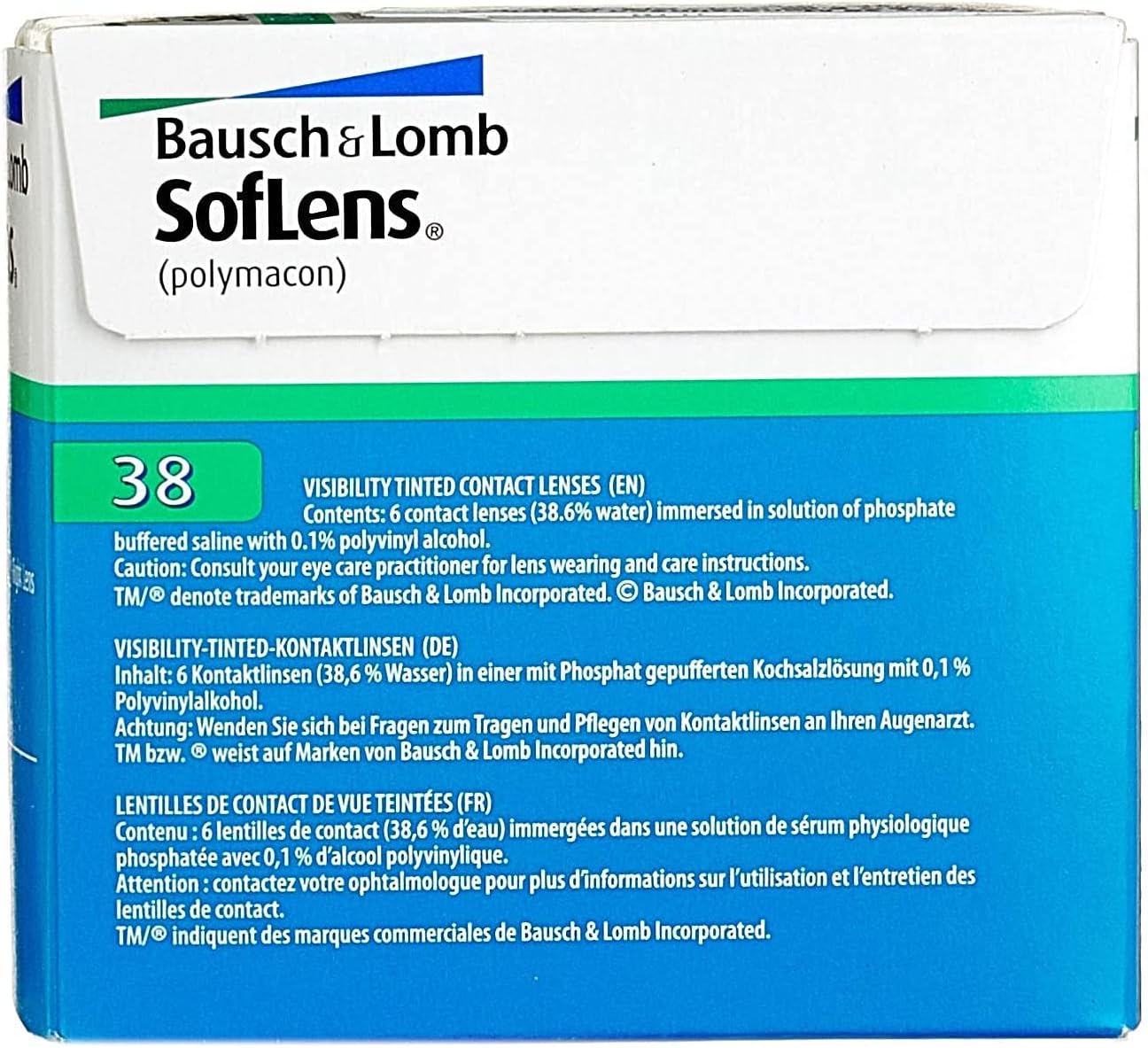 B&L Soflens 38  6 lenti  BC 8.7 -6,50
