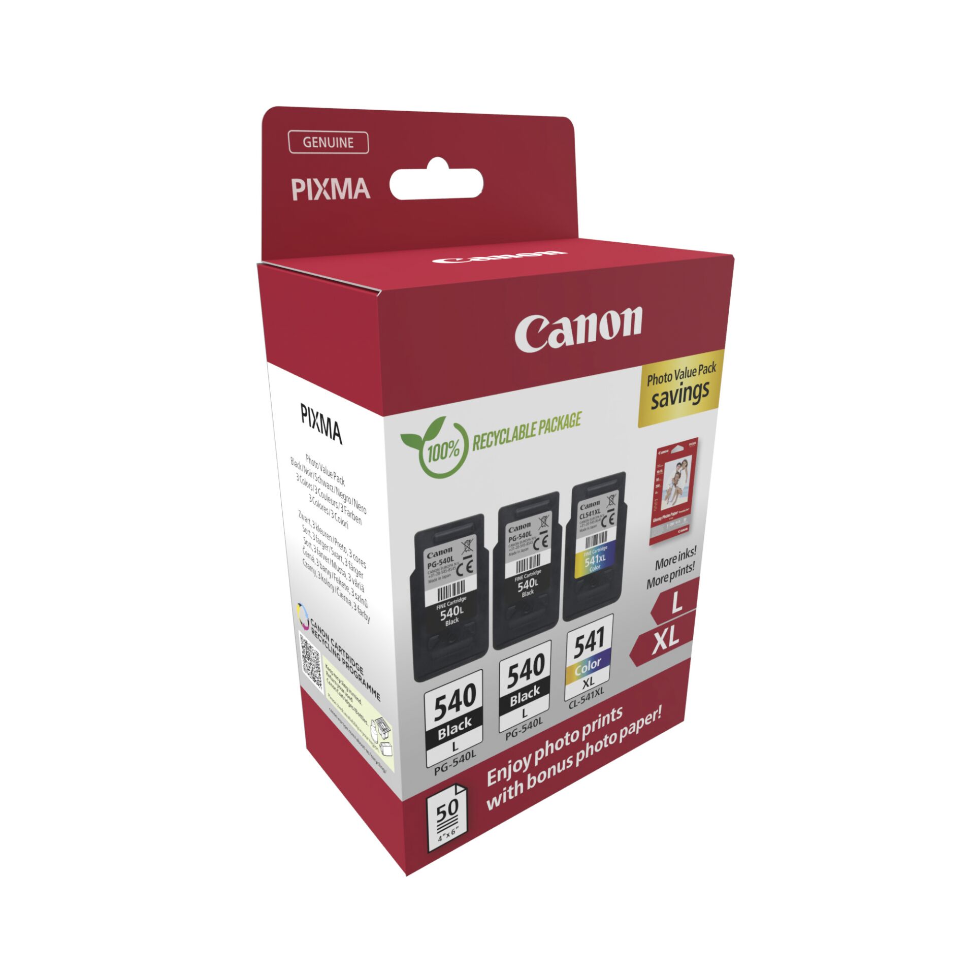 Canon PG-540 L x2 / CL-541 XL Photo Value Pack