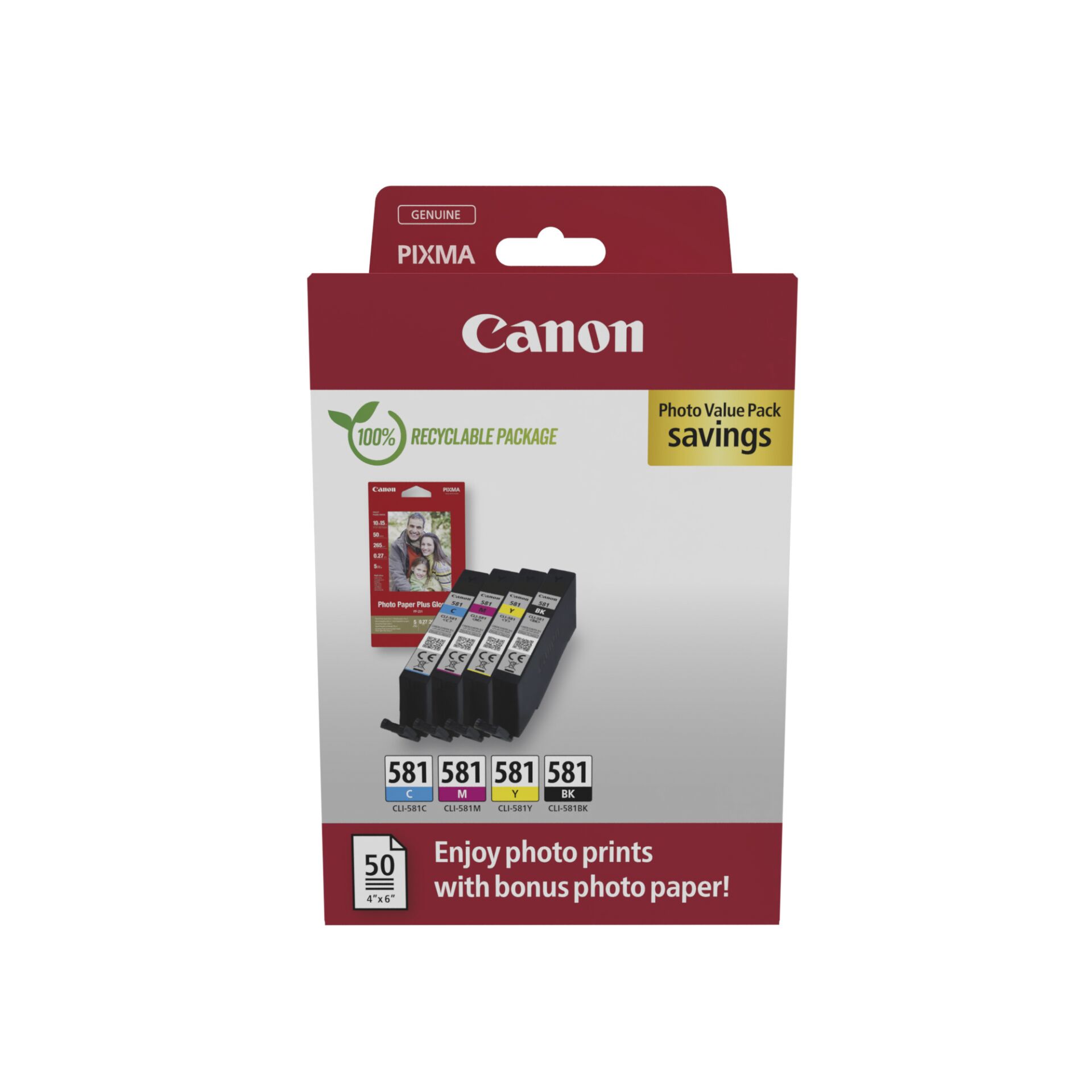 Canon CLI-581 BK/C/M/Y Photo Value Pack