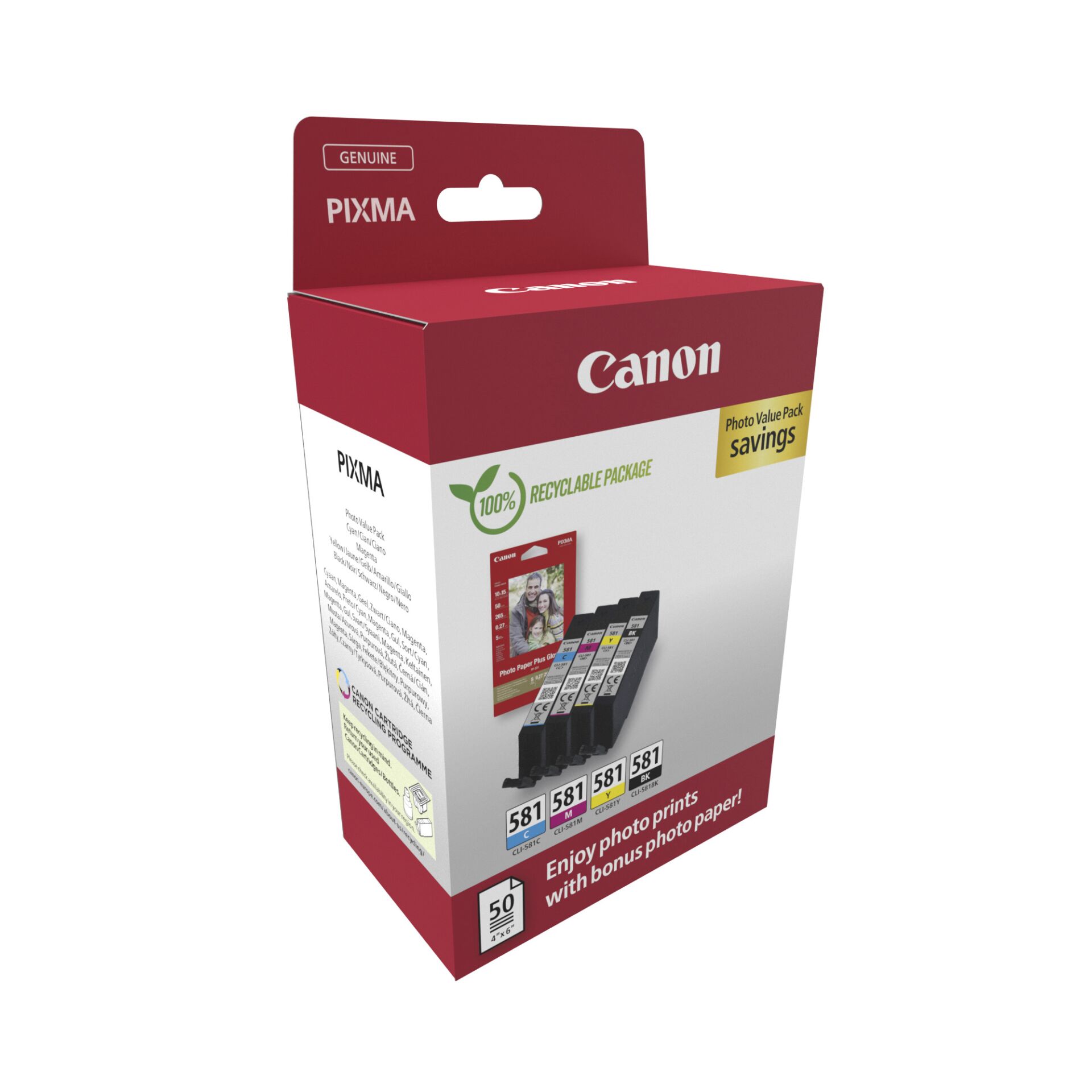 Canon CLI-581 BK/C/M/Y Photo Value Pack