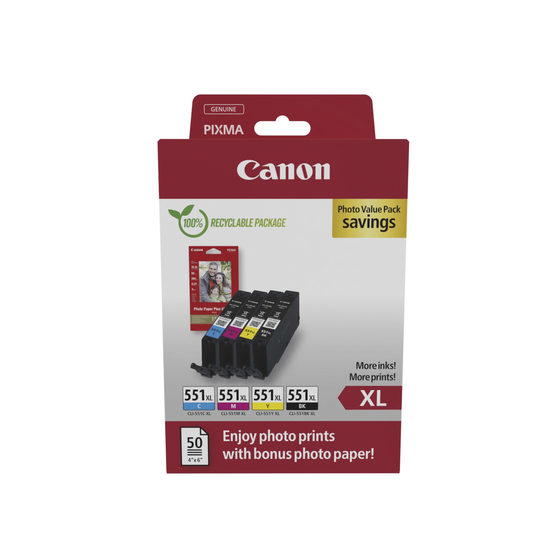 Canon CLI-551XL BK/C/M/Y Photo Value Pack