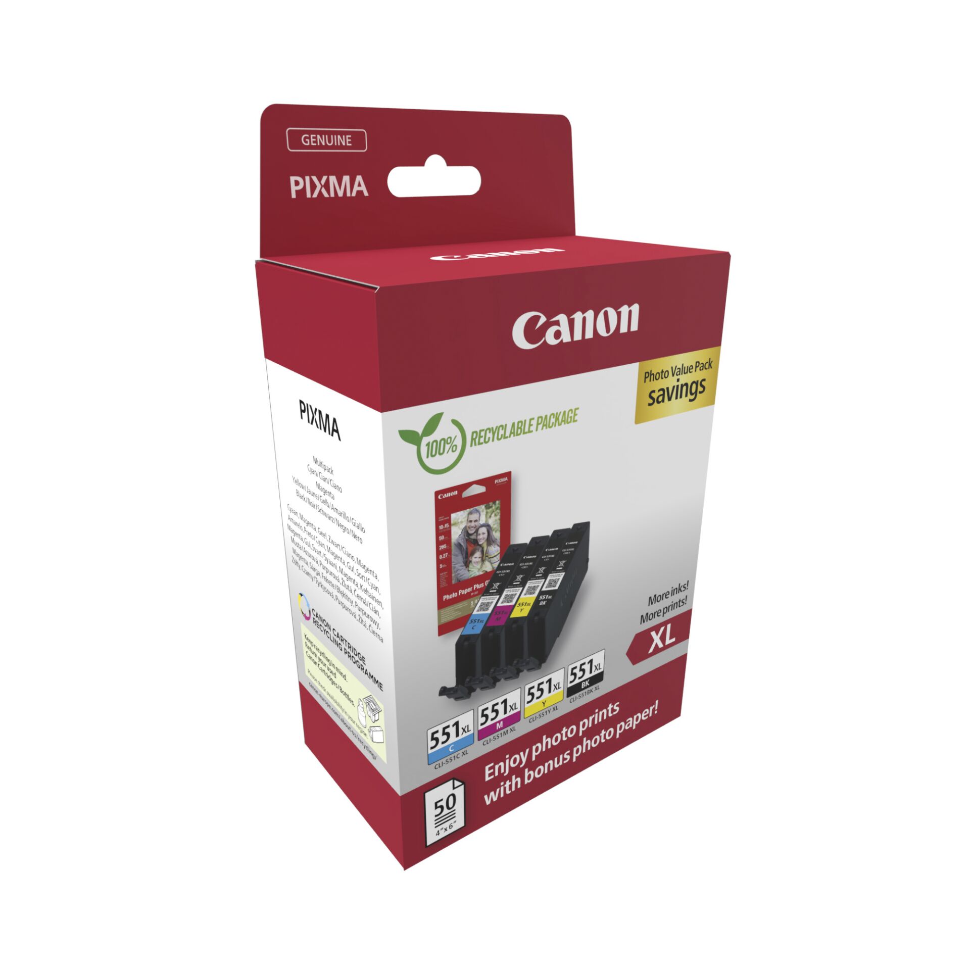 Canon CLI-551XL BK/C/M/Y Photo Value Pack