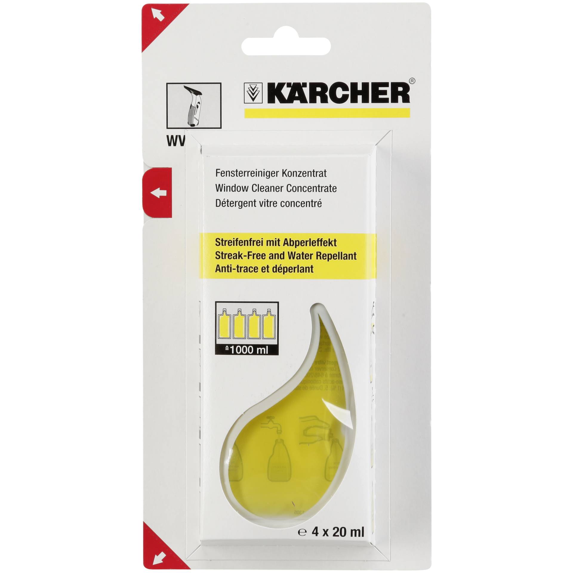 Kärcher Detergente per vetri concentrato 4 x 20 ml