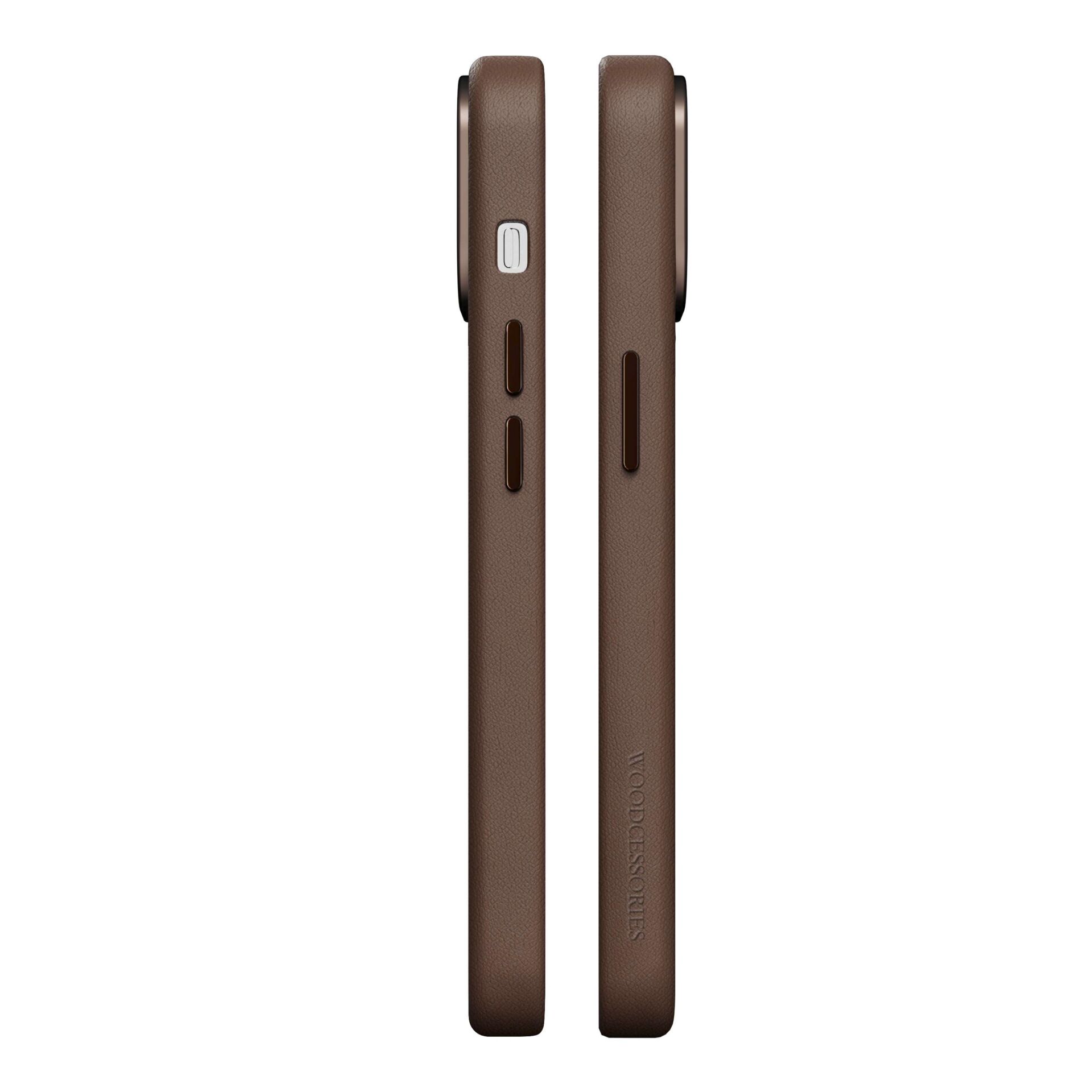 Woodcessories Bio Leather Case MagSafe iPhone 15 Plus Brown