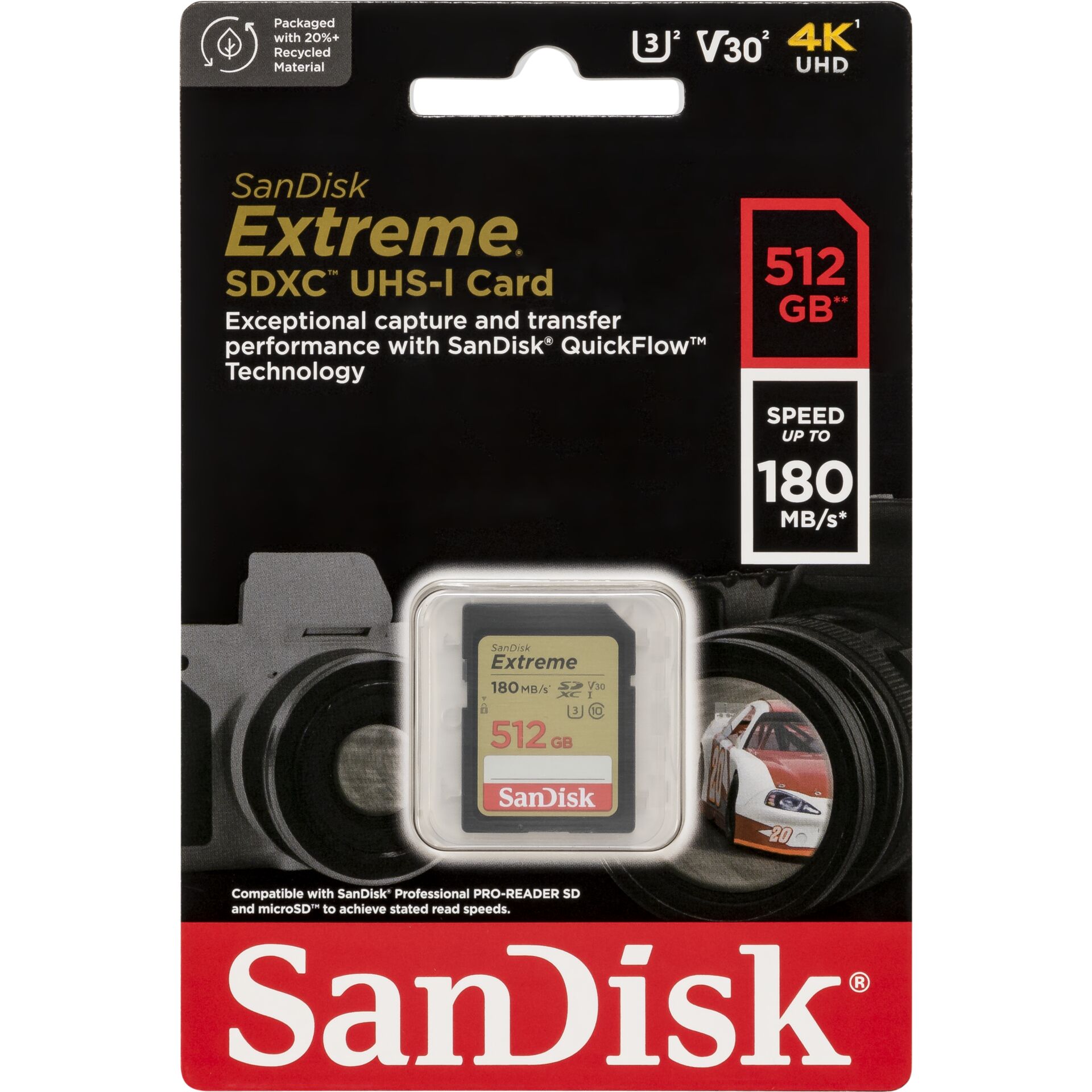 SanDisk Extreme SDXC       512GB UHS-I C10 U3 V30