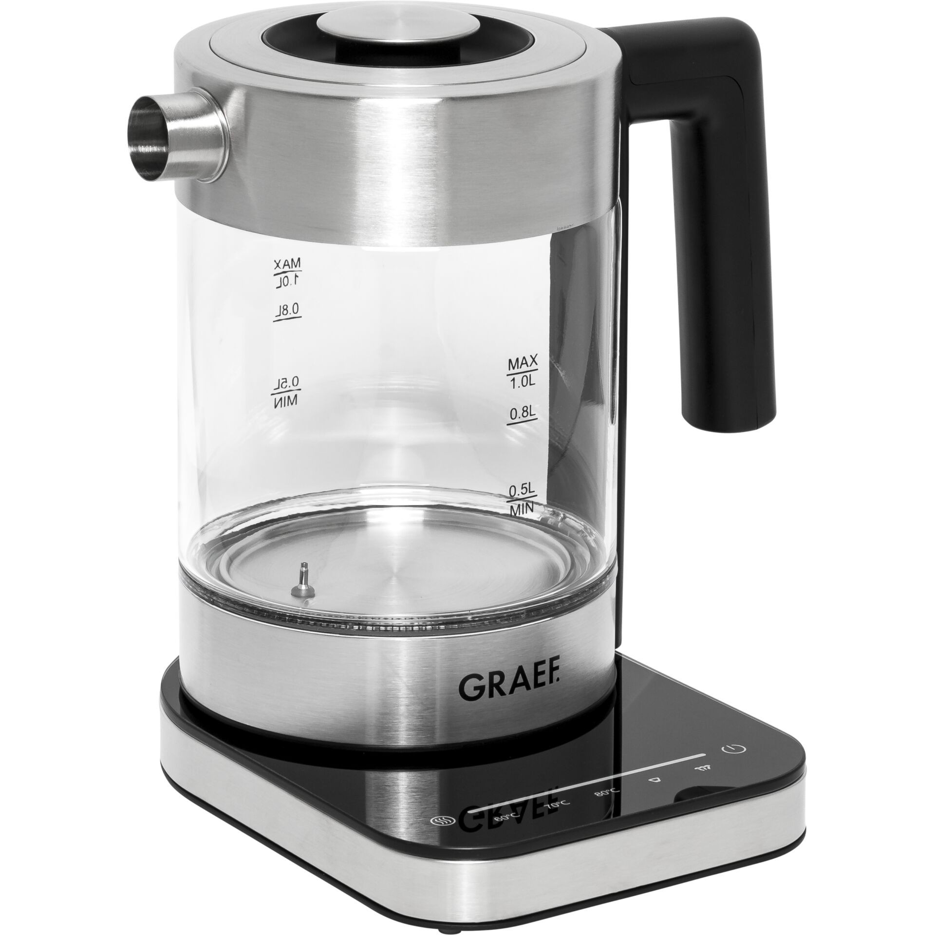 Graef WK 350 bollitore trasparente/inox