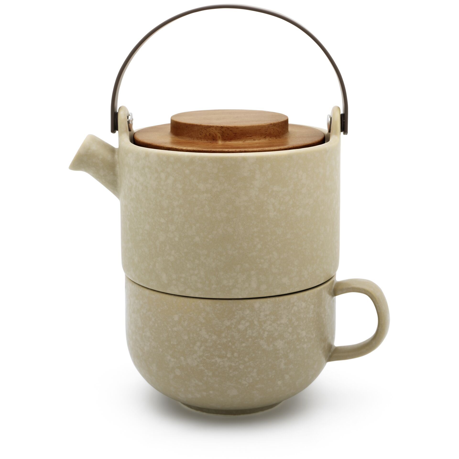 Bredemeijer Tea-for-one Umea beige / Akazienholzdeckel 14202