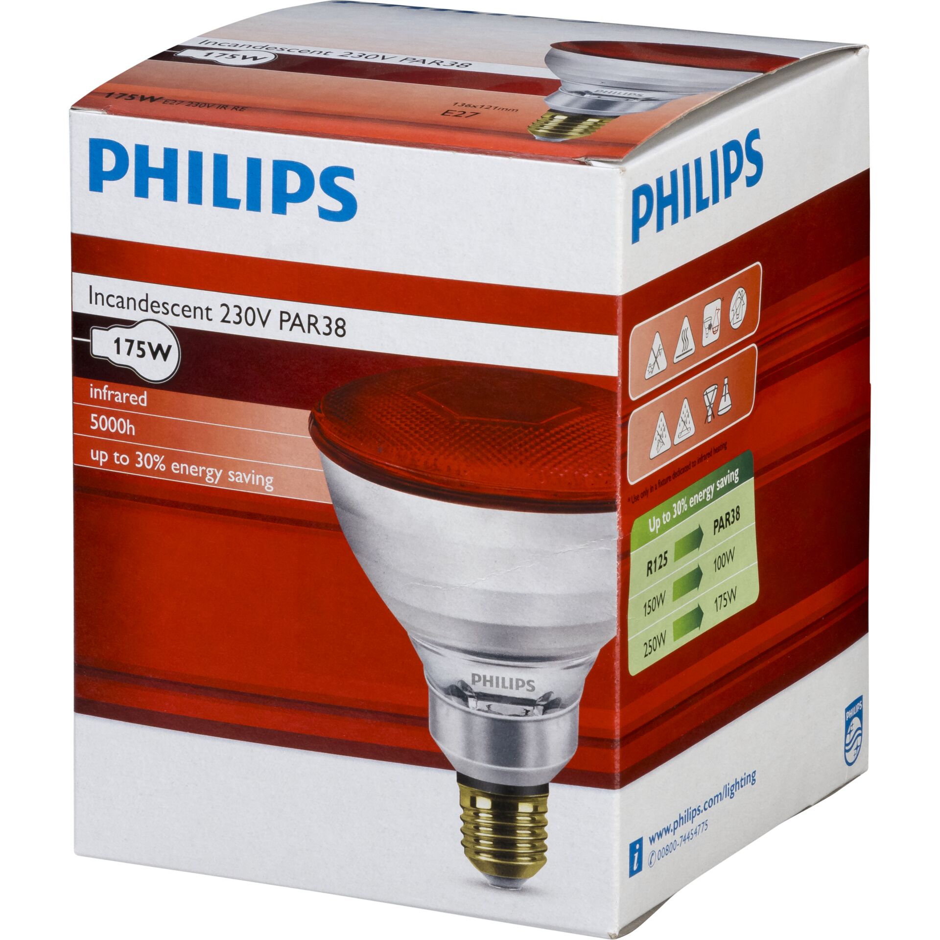 Philips lampada infrar. PAR38 IR 175W E27 230 rosso