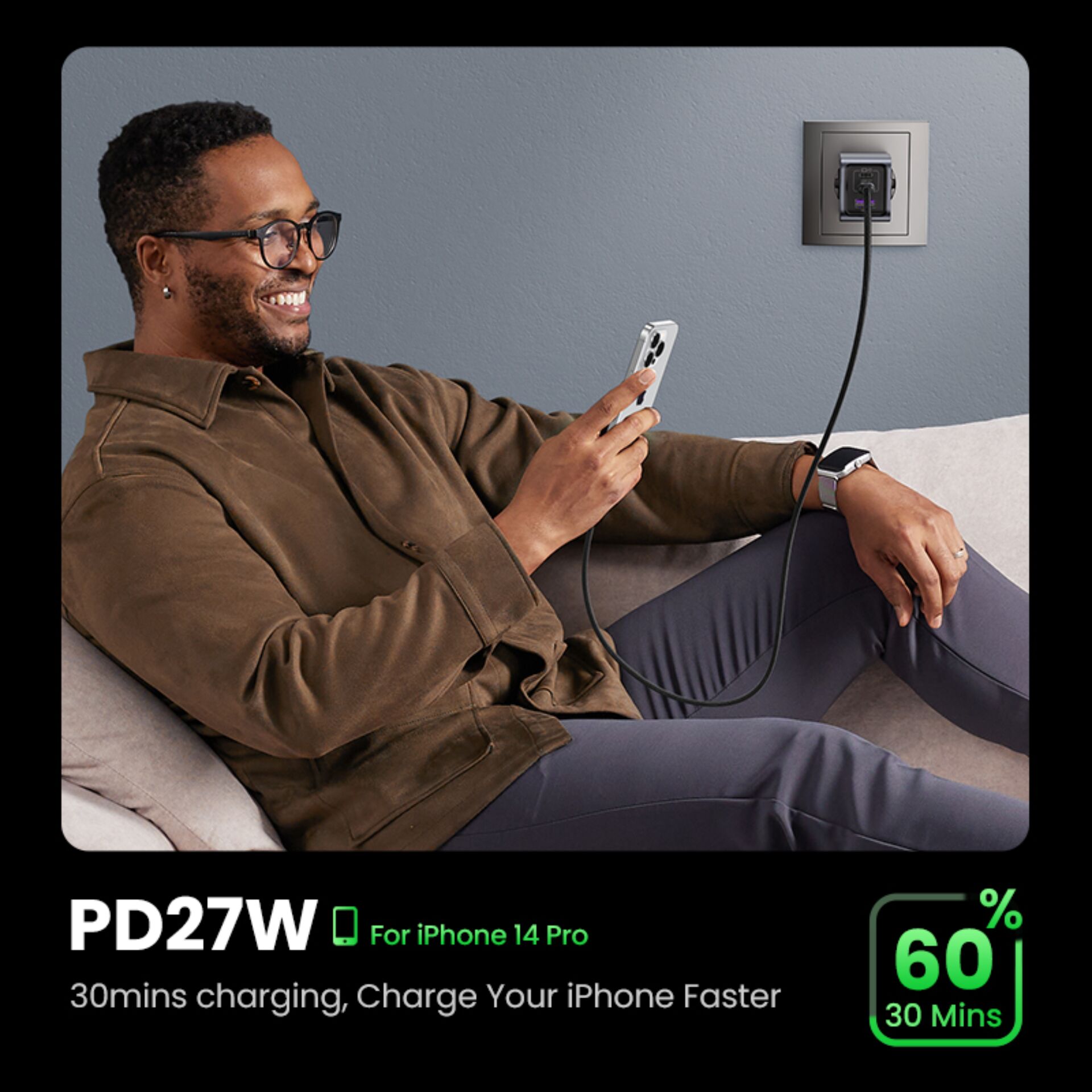 UGREEN Nexode Pro 65W GaN caricabatt. con USB-C cavo
