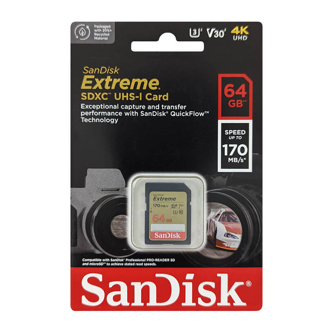 SanDisk Extreme SDXC        64GB UHS-I C10 U3 V30