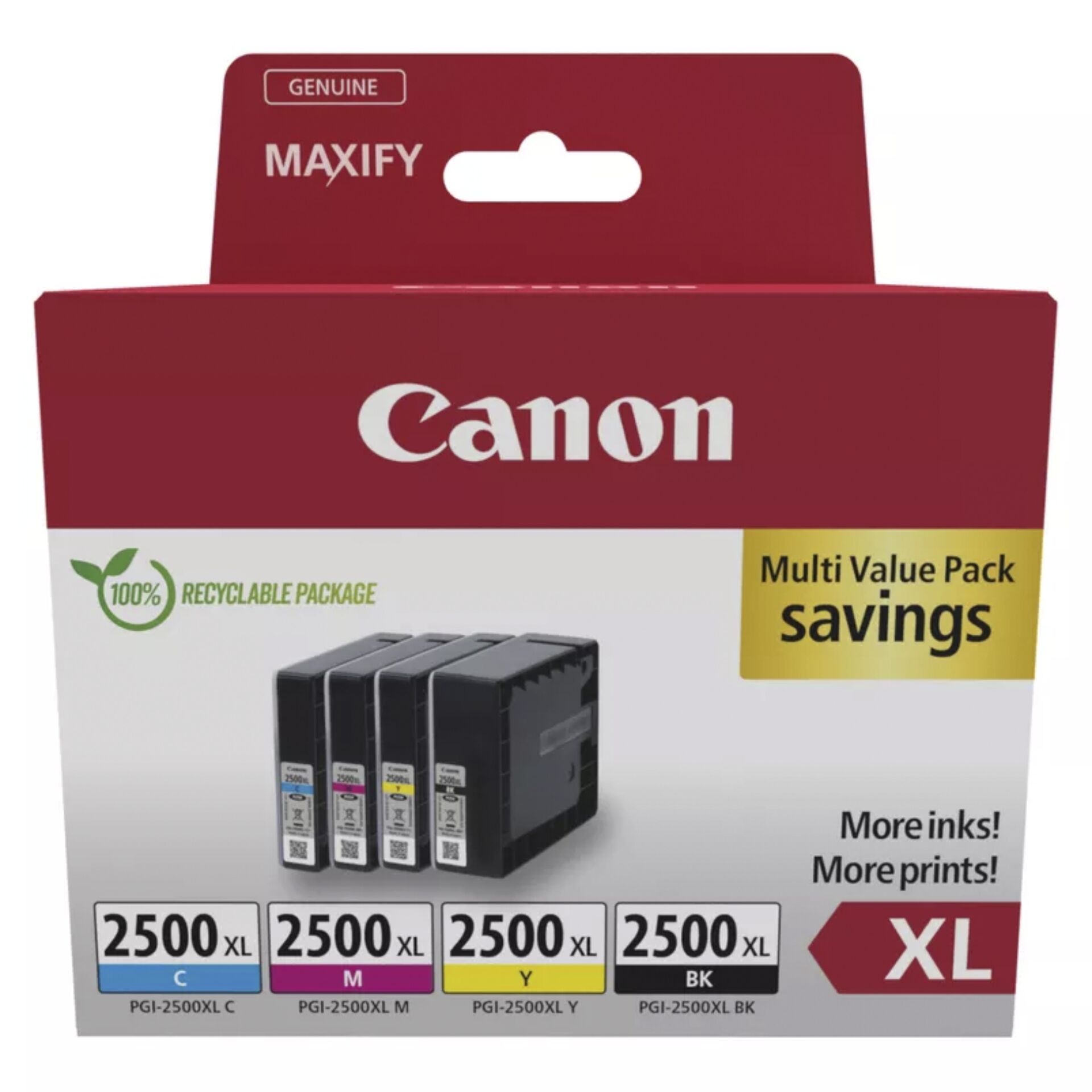 Canon PGI-2500 XL BK/C/M/Y confezione multipla