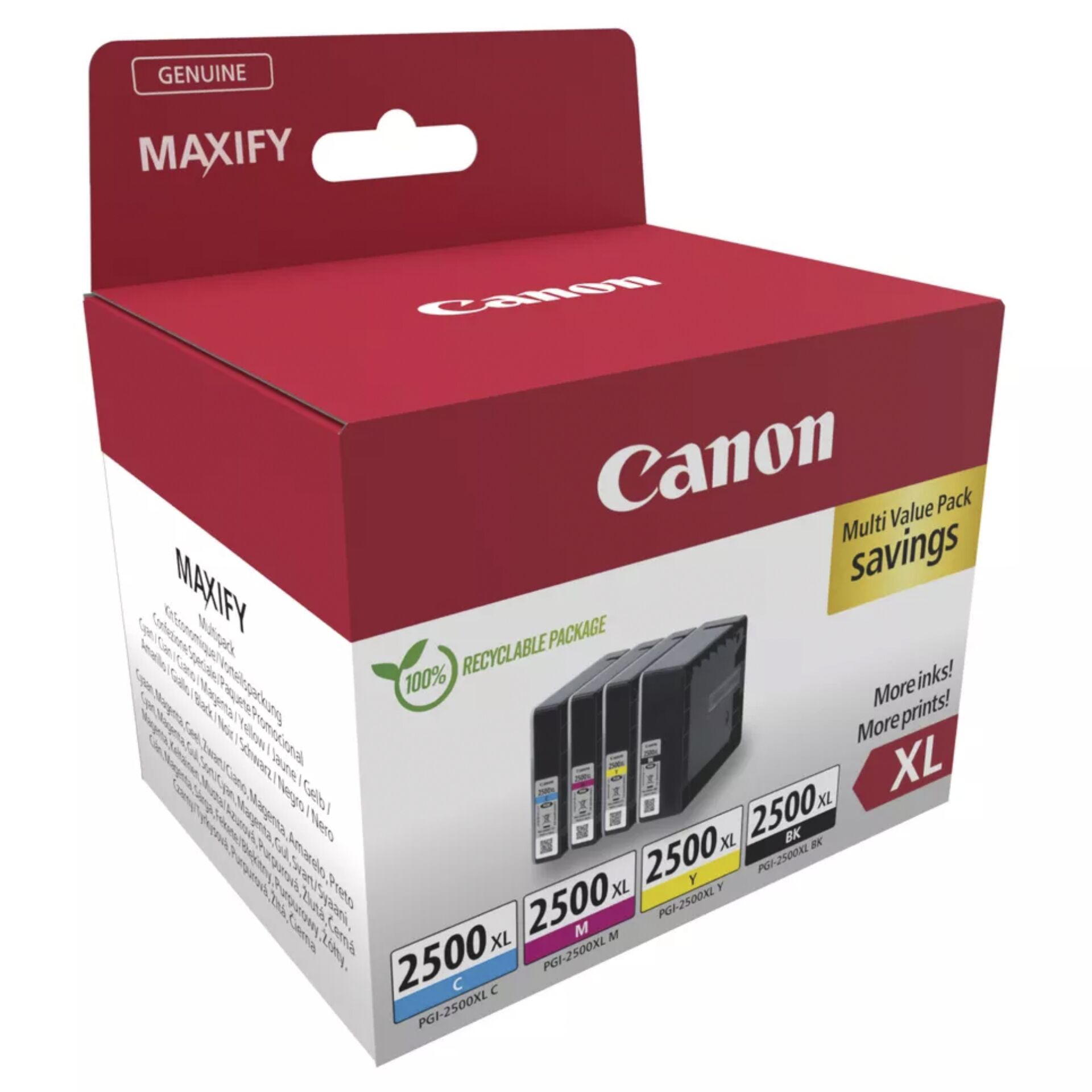 Canon PGI-2500 XL BK/C/M/Y confezione multipla